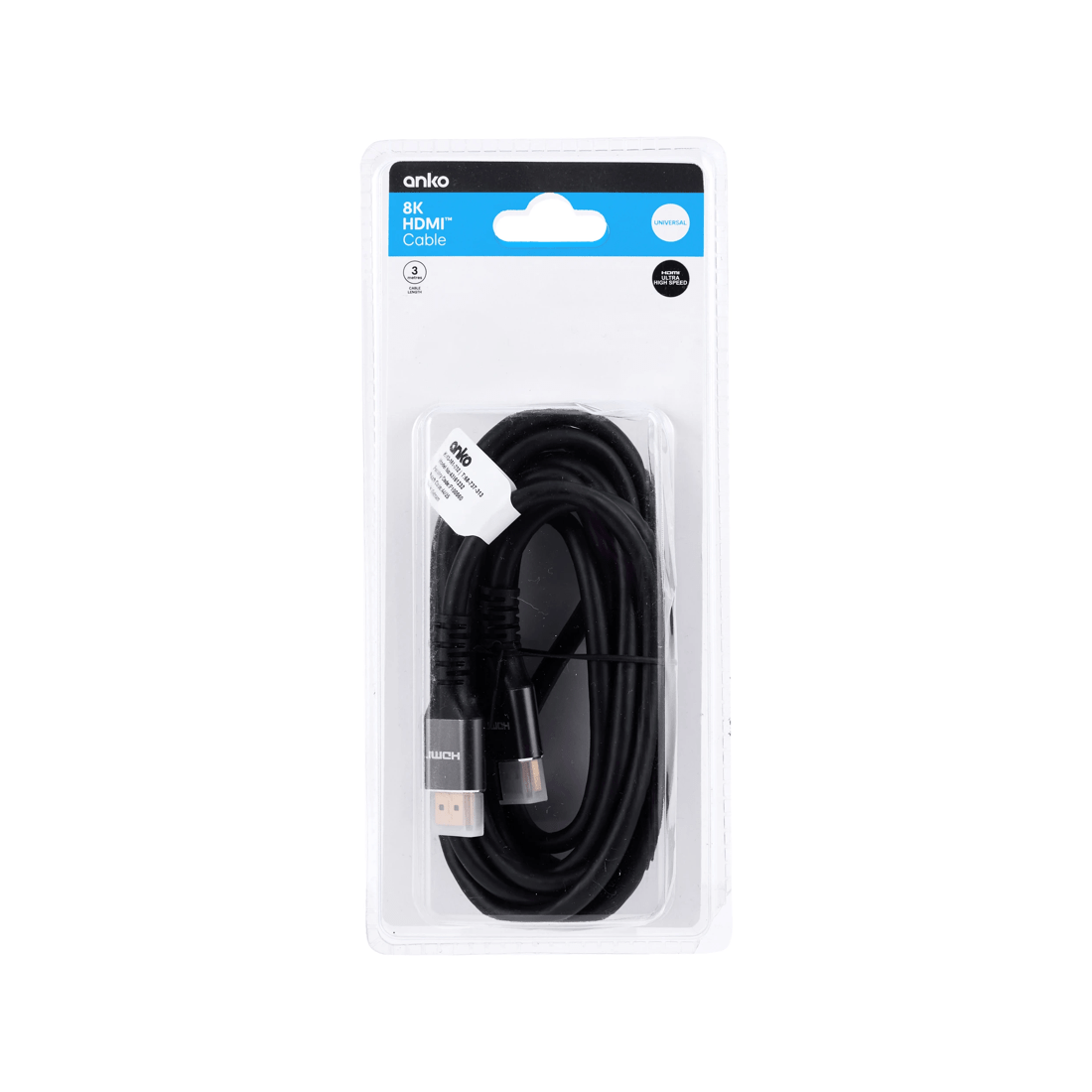5 8K HDMI Cable - 3m, Grey, 5 of 5