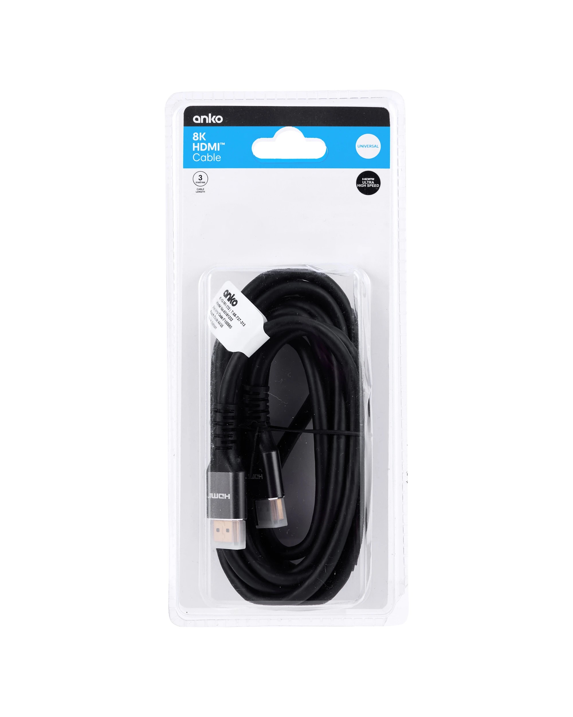 5 8K HDMI Cable - 3m, Grey, 5 of 5