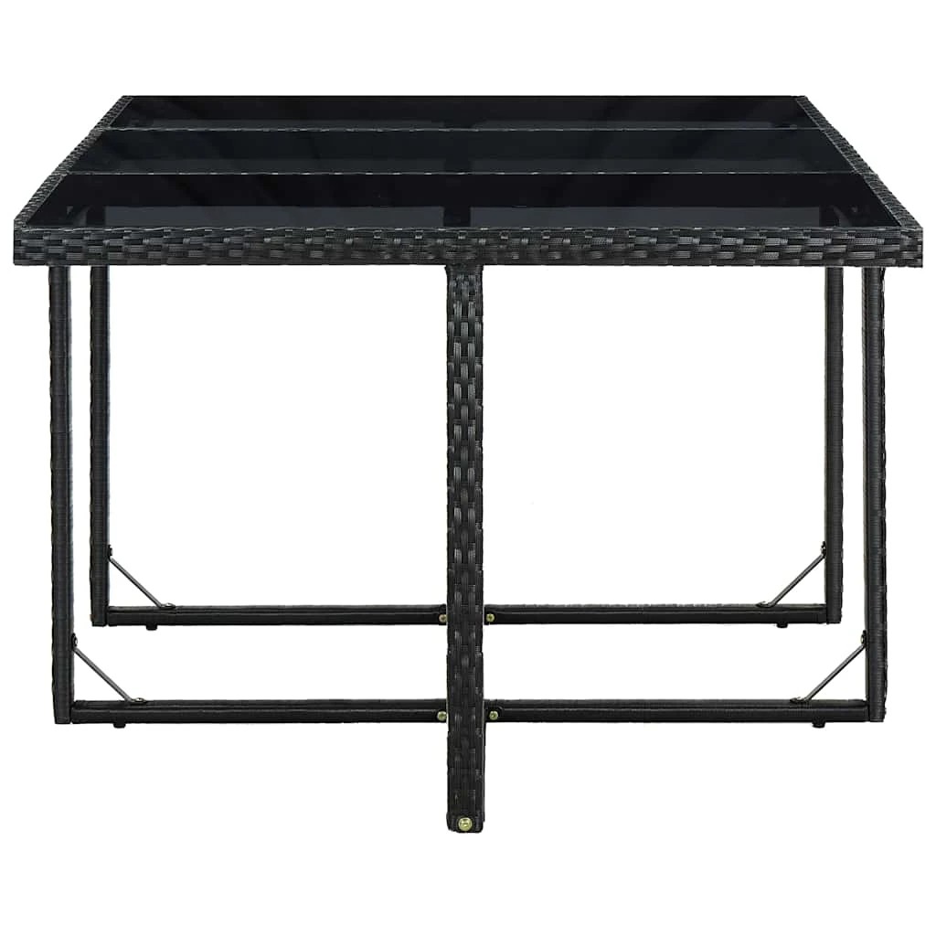 7 Vidaxl 11 Piece Outdoor Dining Set With Cushions Poly Rattan - Black, 7 of 8