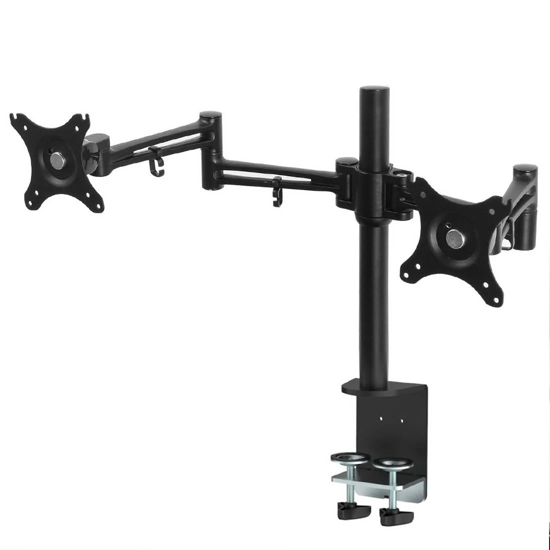 1 Artiss Monitor Arm Dual Desk Mount Screen Holder Bracket - Black, 1 of 10