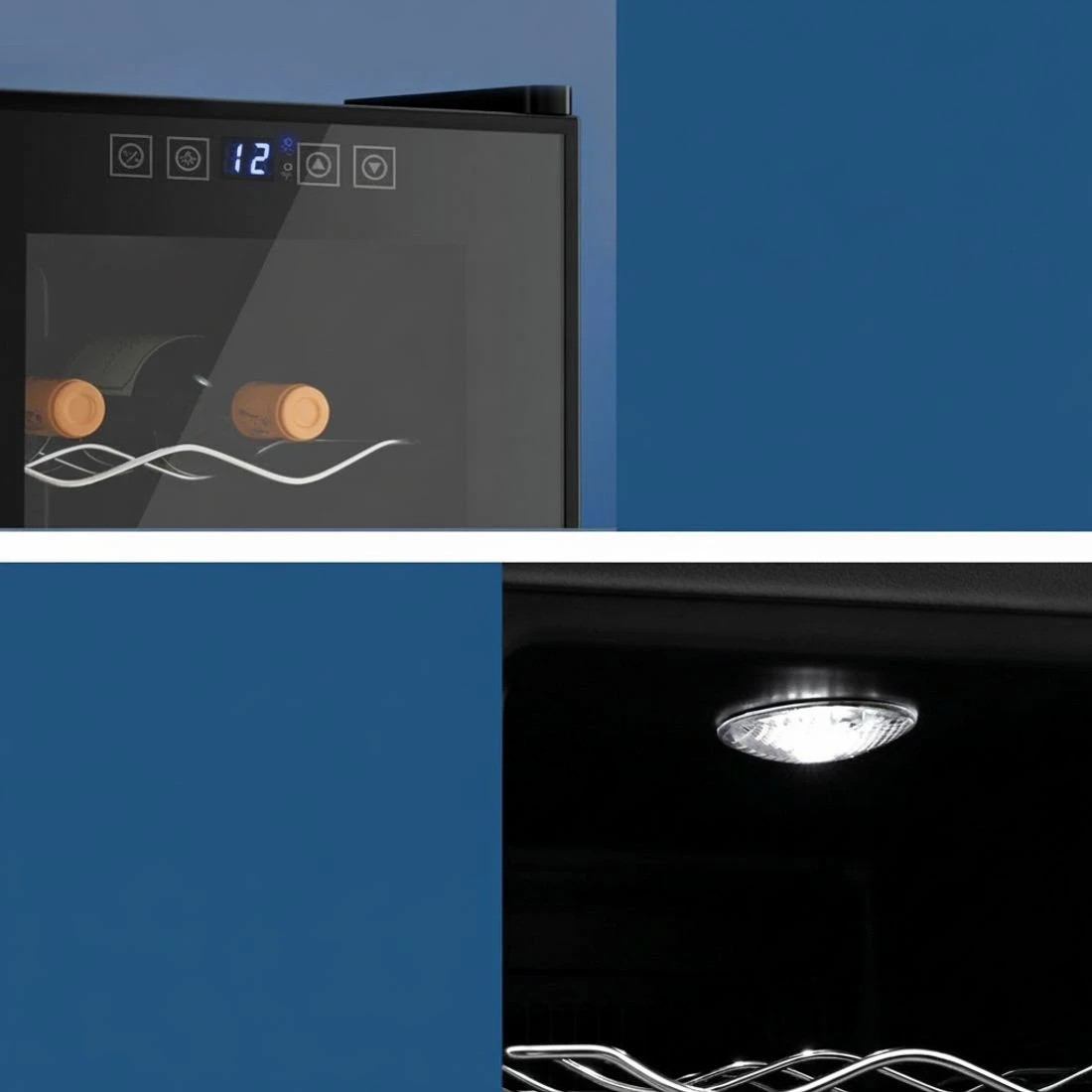 6 Devanti Wine Fridge Cooler 8 Bottles - Black, 6 of 7