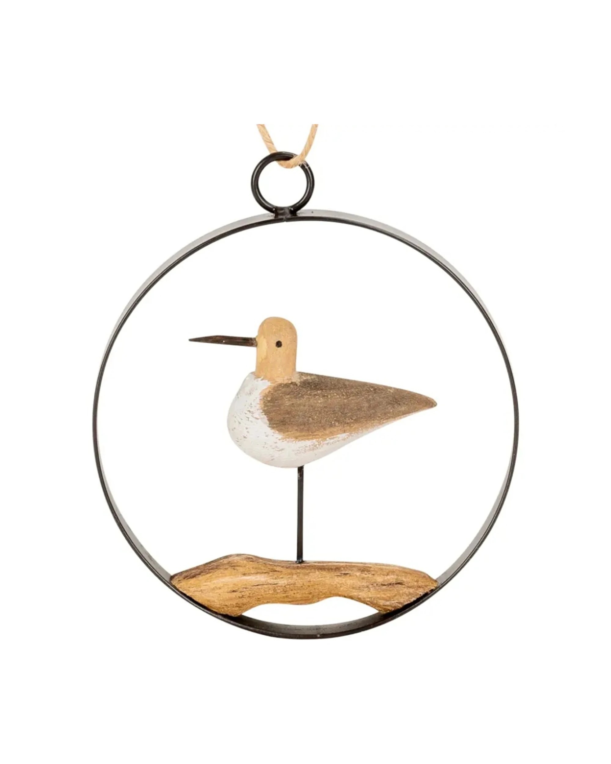 4 Alfresco 12cm Timber Ring Wall Mount Hanging Home Decor Whale Bird - Natural, 4 of 5