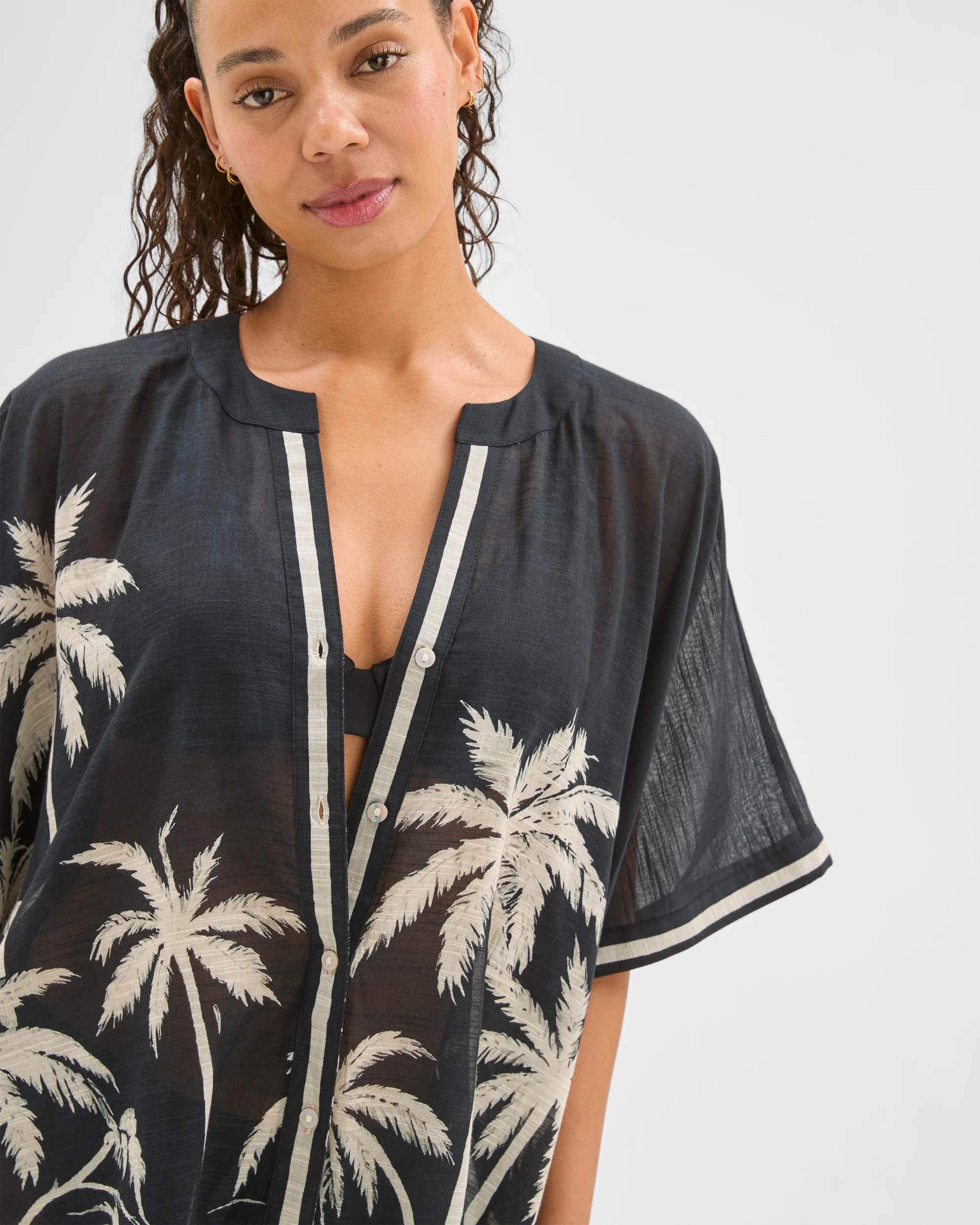 5 Target Woman Resort Cotton Square Cover Up MULTI PALM TREE PRINT, 5 of 7