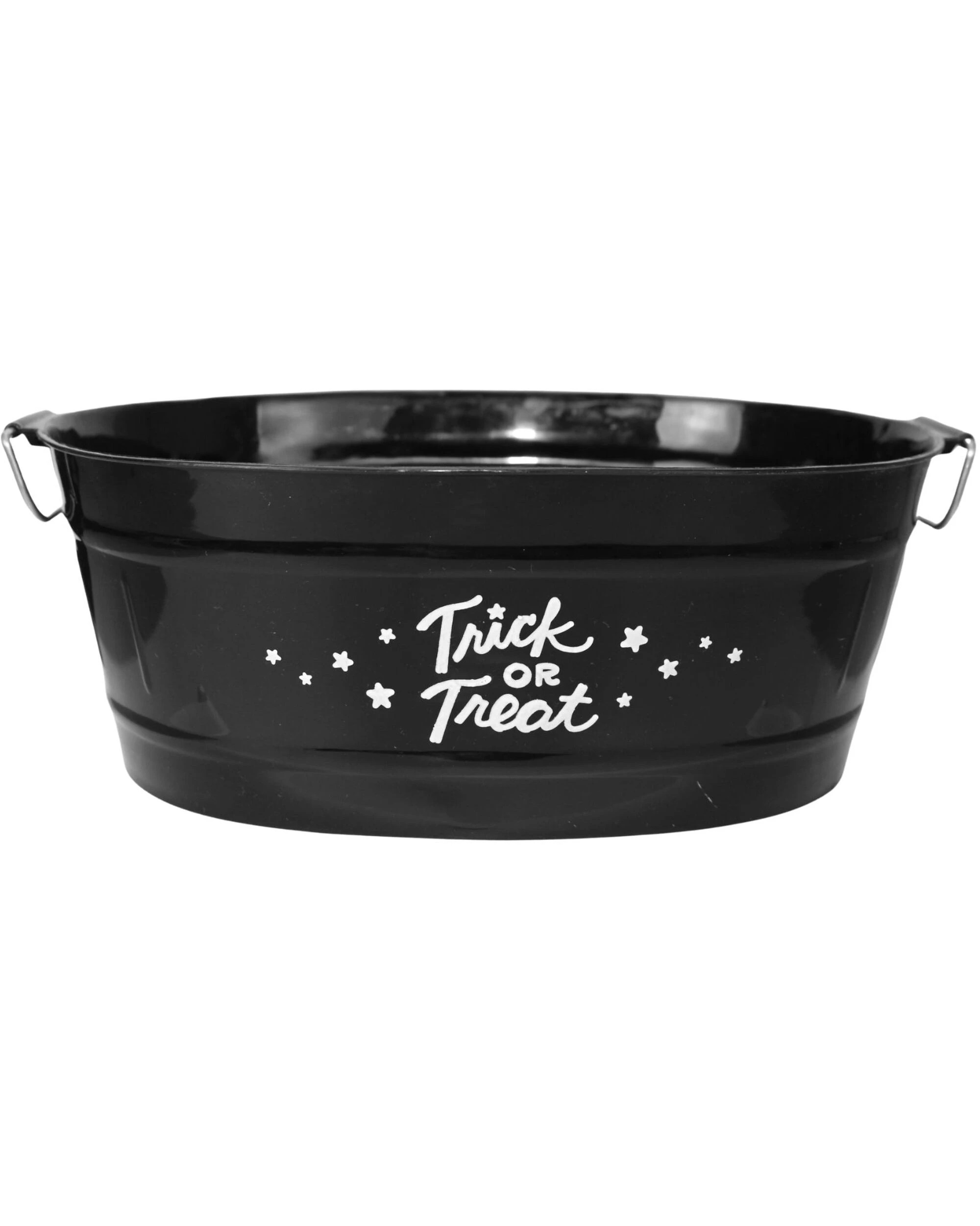 1 Uncle Bills Trick or Treat Plastic Oval Bucket With Handles - Black, 1 of 3