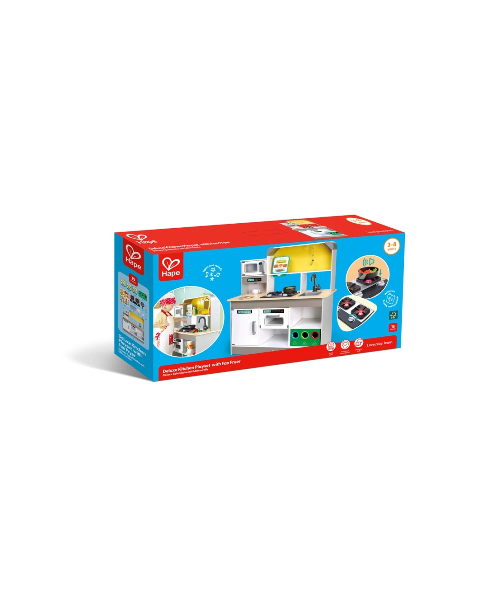 2 Hape Deluxe Kitchen With Fan Fryer Light Sound Playset Kids - Multi, 2 of 6