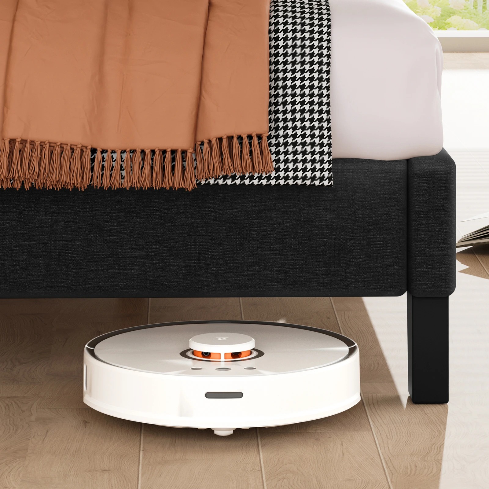 5 Alfordson Bed Frame King Single Tufted Headboard Modern Fabric Meduna - Charcoal, 5 of 9