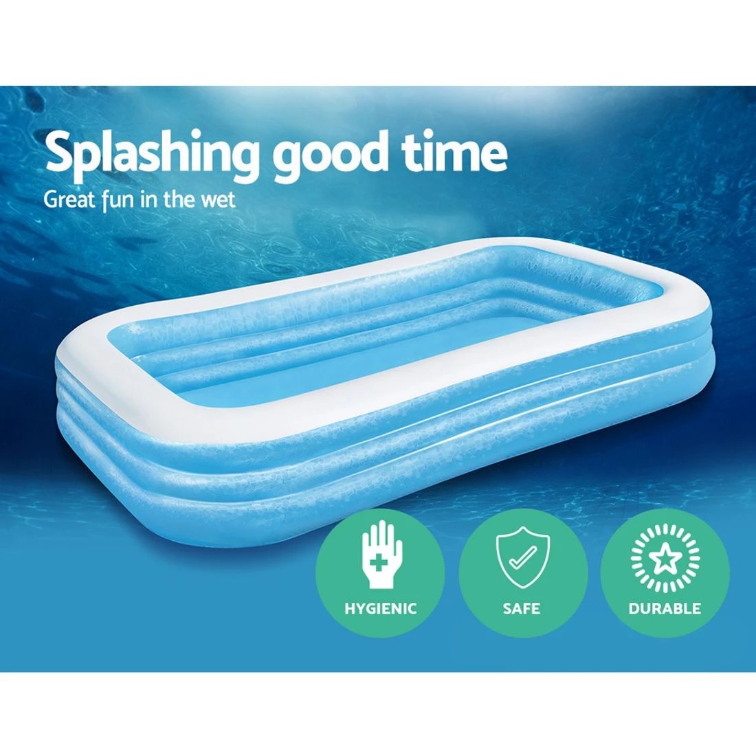 4 Bestway Kids Pool 305x183x56cm Inflatable Above Ground Swimming Family Paddling Pool 1161L Easy Setup
 - multi, 4 of 4