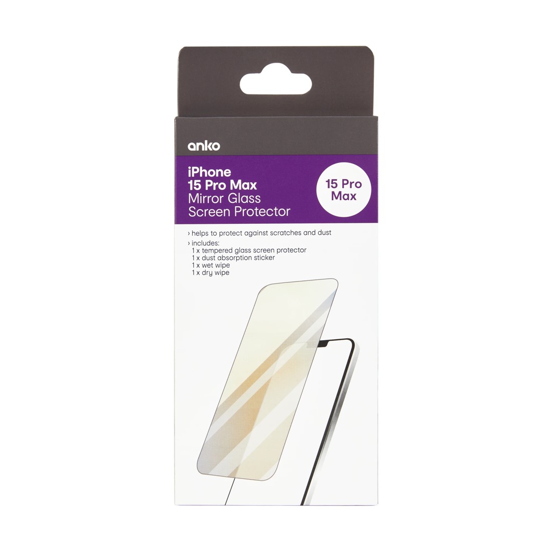 1 iPhone 15 Pro Max Mirror Glass Screen Protector, 1 of 2