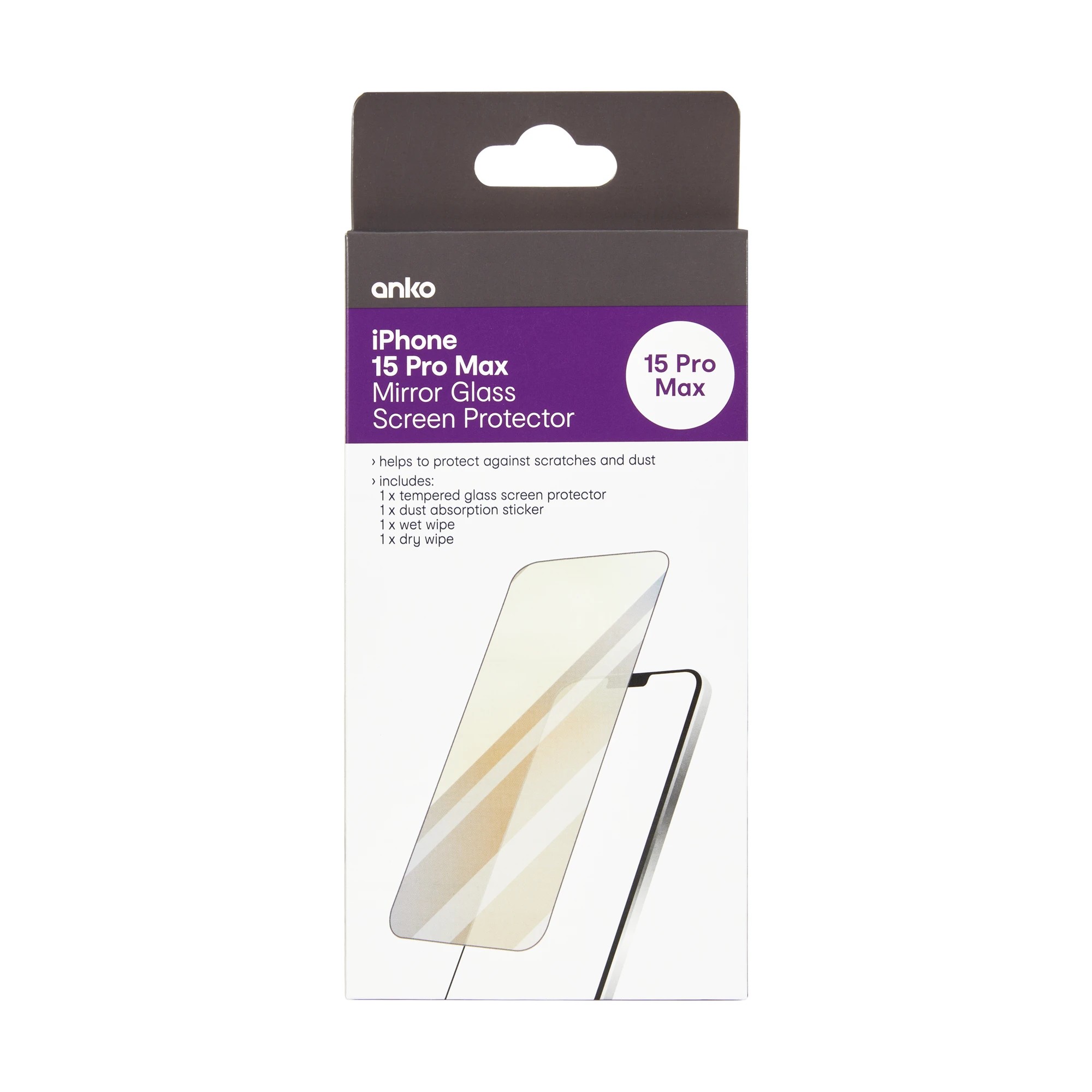 1 iPhone 15 Pro Max Mirror Glass Screen Protector, 1 of 2