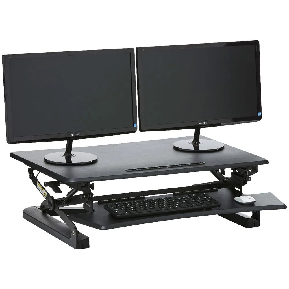 7 Stilford Professional Sit Stand Adjustable Desk Riser Black Desks, Tables and Workstations, 7 of 10