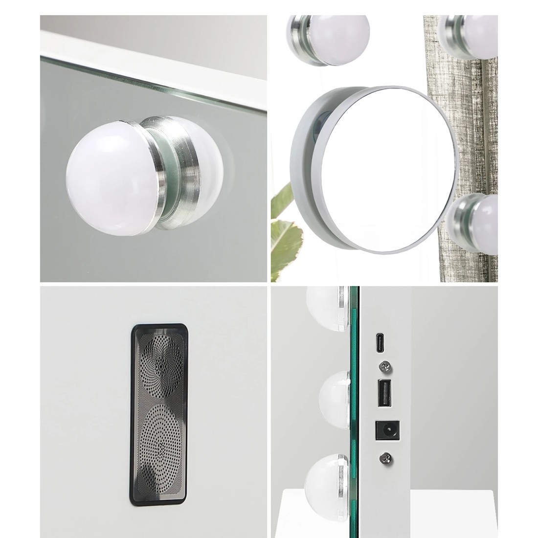 3 Oikiture Hollywood Makeup Mirror Bluetooth 59x48cm Led Light Vanity Mirrors
 - White, 3 of 7