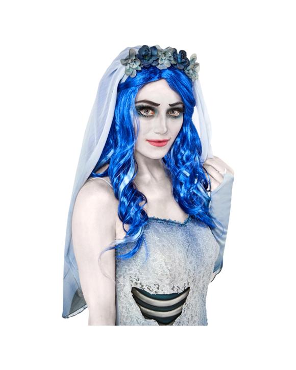 Corpse Bride Emily Wig Adult Halloween Costume Party Accessory - Blue