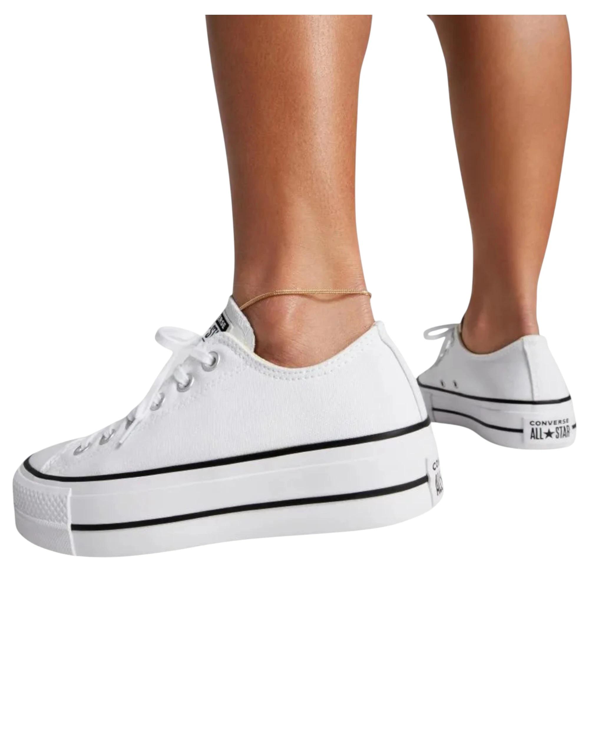 7 Converse Unisex Chuck Taylor All Star Canvas Lift Low Top Sneaker WHITE, 7 of 7