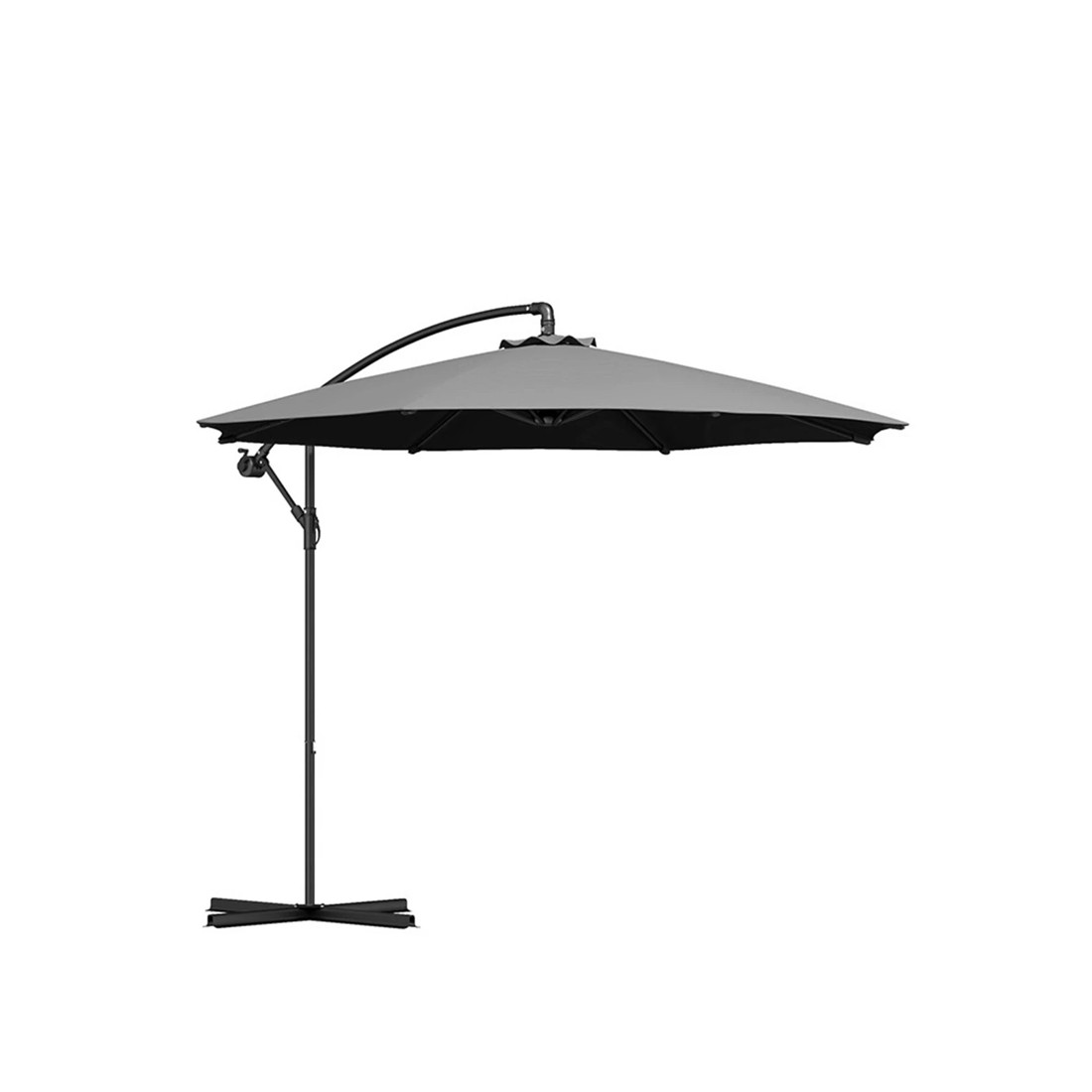 1 Milano Décor 3M Outdoor Umbrella Cantilever With Protective Cover Patio Garden Shade - Grey, 1 of 4