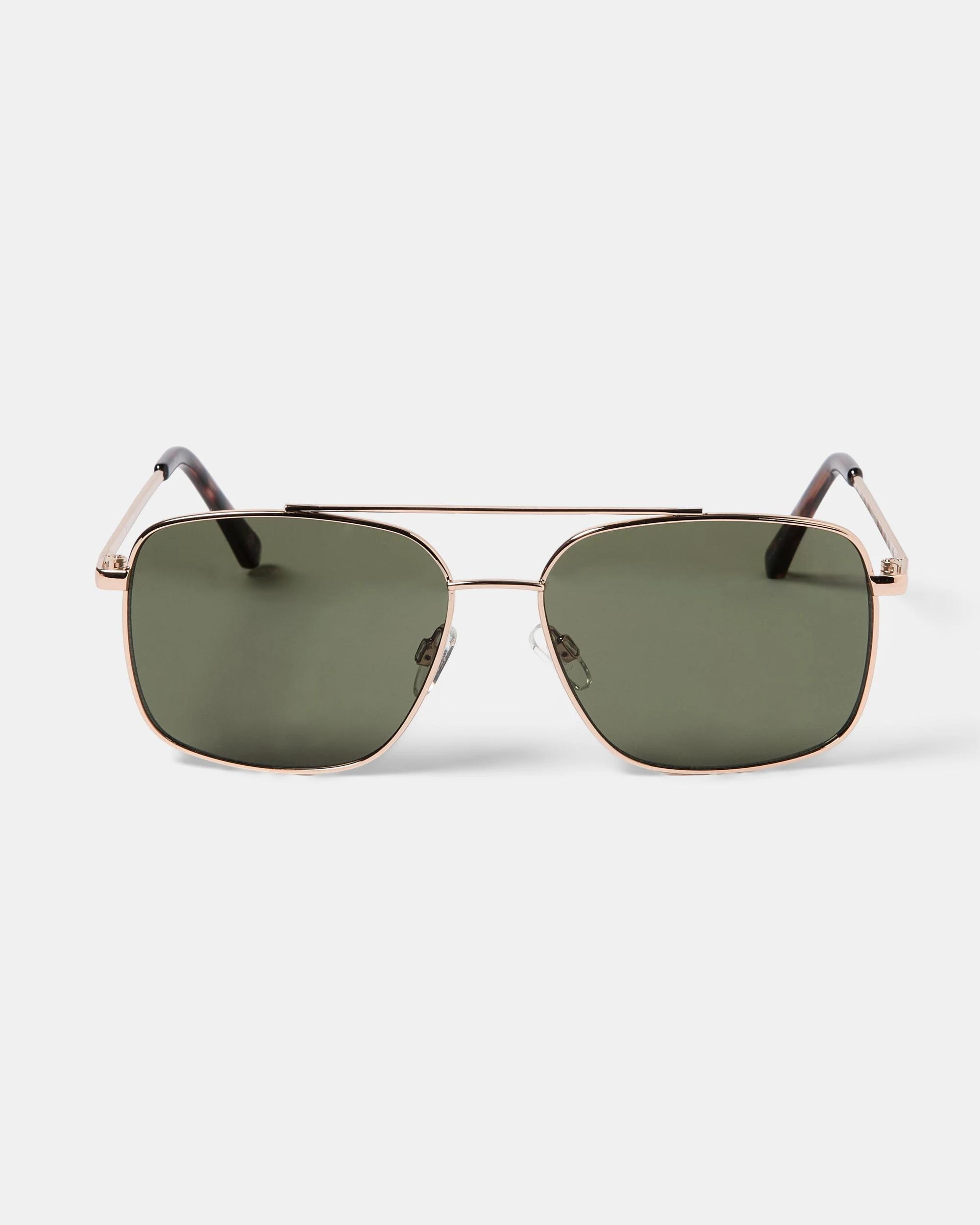 1 Gold Tone Metal Aviator Sunglasses Gold, 1 of 5
