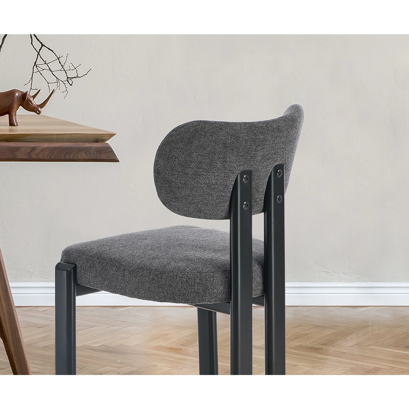 5 Oikiture Set of 4 Dining Chairs Linen Fabric Kitchen Chair Padded Seat - Multi - Multi, 5 of 9