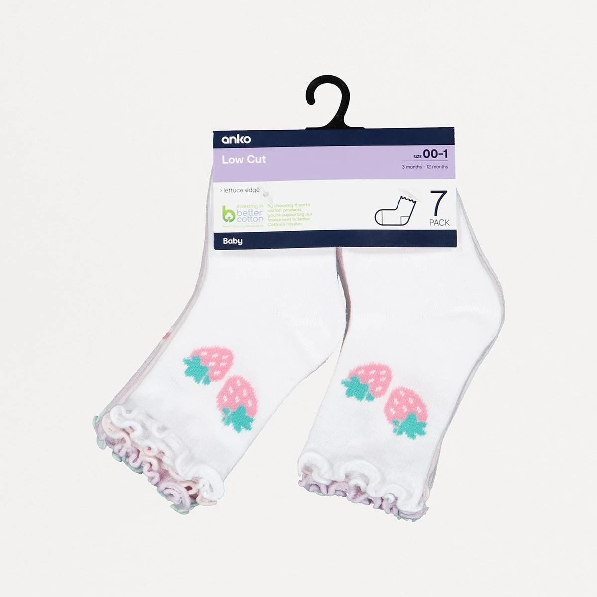 3 7 Pack Lettuce Edge Socks Strwbery, 3 of 3