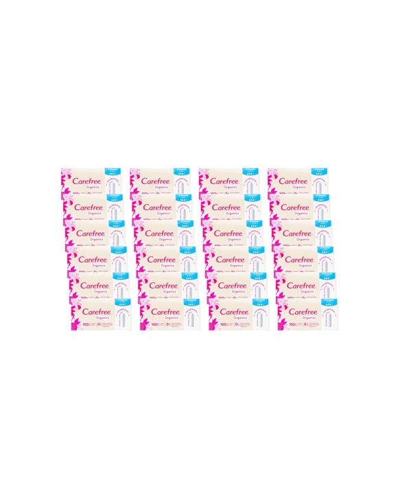 Carefree 384pc Organics Regular Cotton Tampons Curved Grooves Reliable - Multi