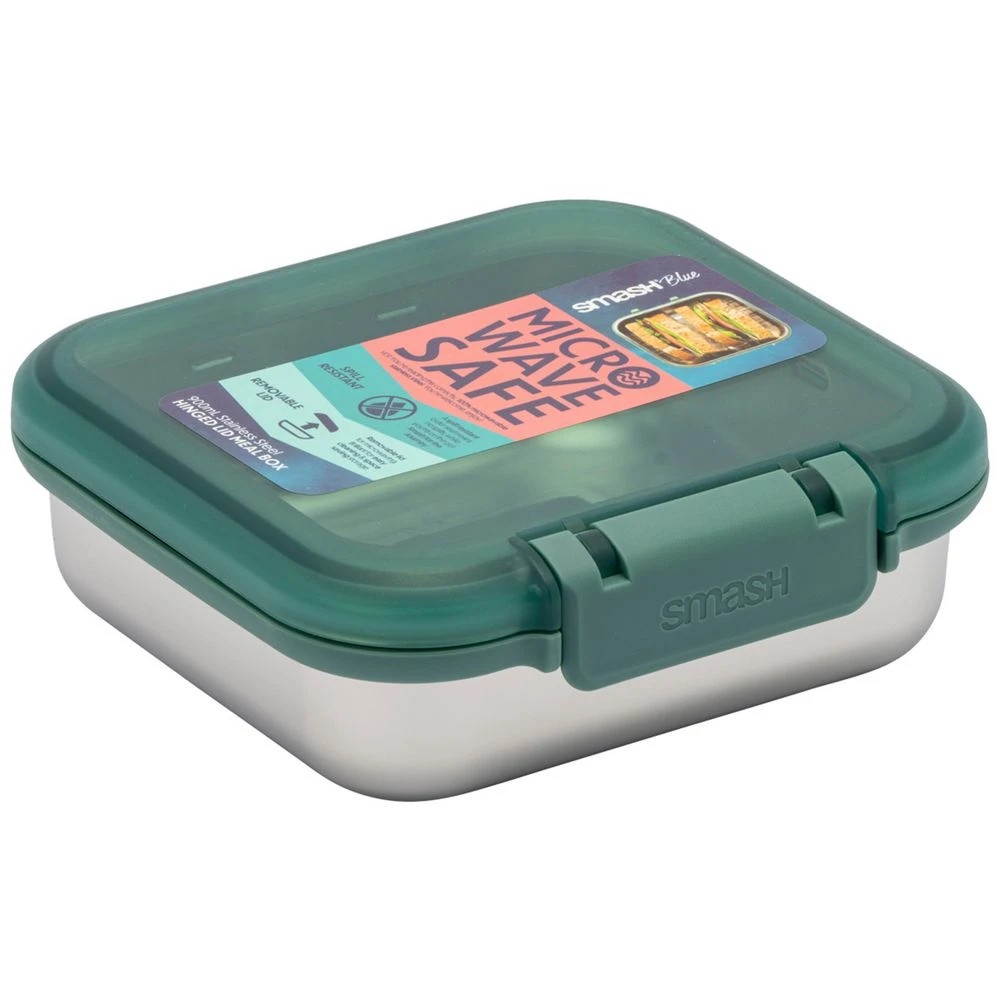 2 Smash Hinged Sandwich Box 900ml Sage, 2 of 4