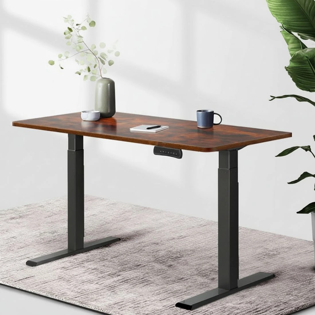 3 Artiss Standing Desk Top Rustic Brown - Brown, 3 of 5