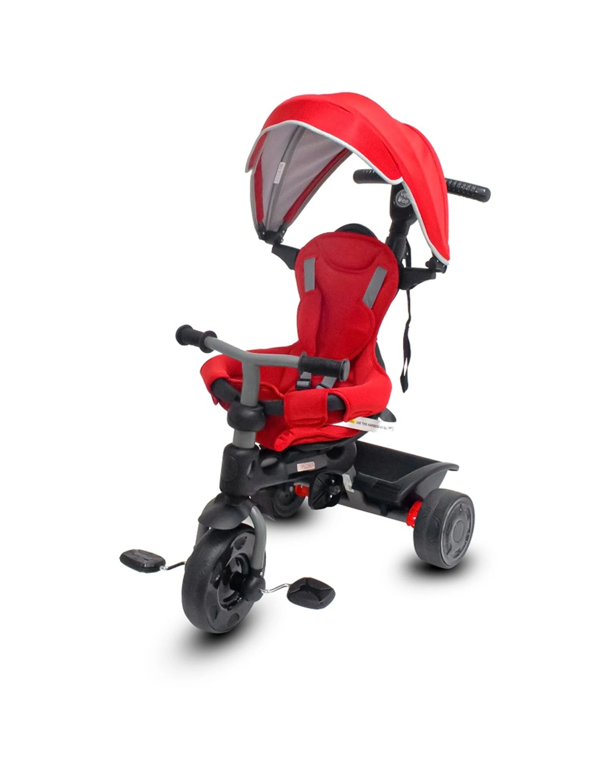 1 VeeBee Explorer Kids Trike Ride On Parent Steering Handle Safety Features - Red, 1 of 5