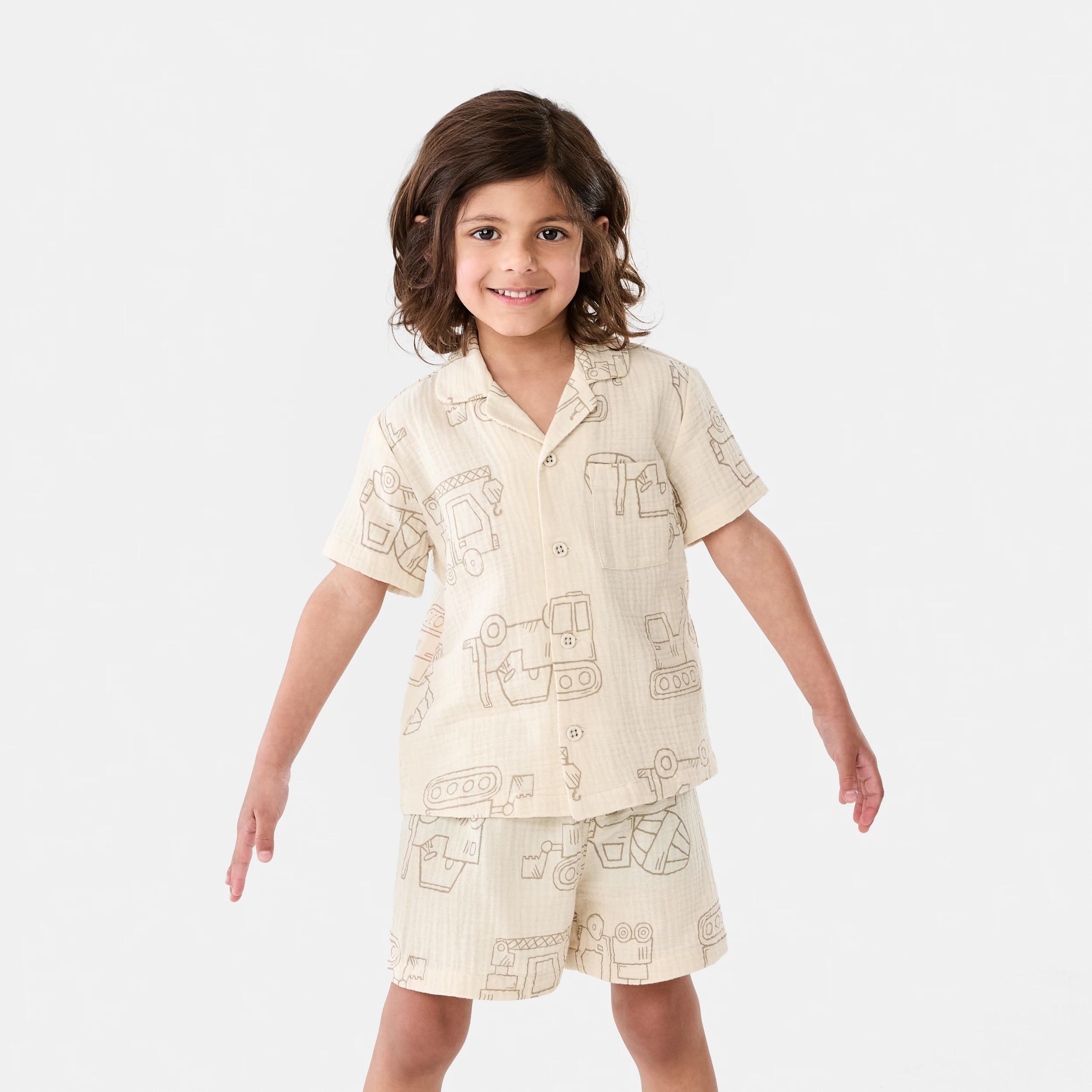 1 Short Sleeve Woven Pyjama Set LINE BUILDERS BRAZILIAN SAND, 1 of 10