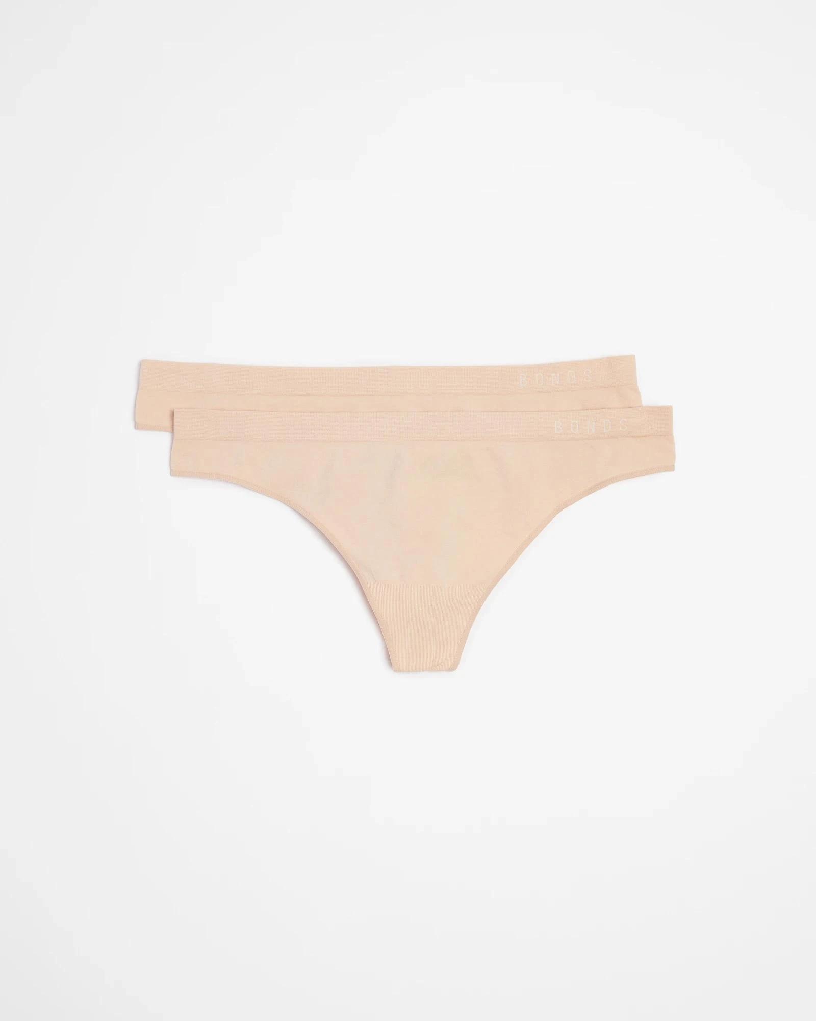 1 Bonds 2 Pack Seamless G-String Briefs NUDE, 1 of 3