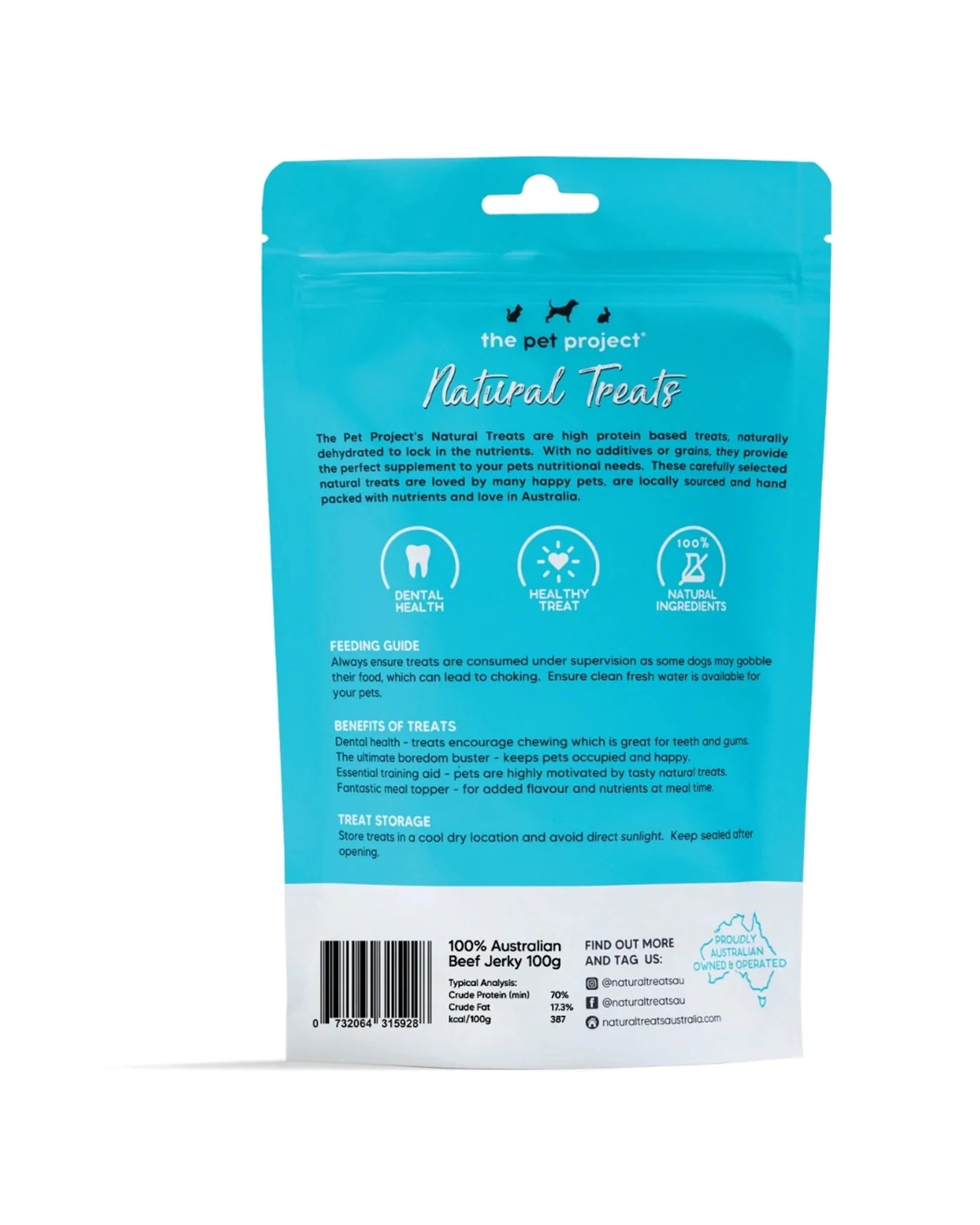 3 The Pet Project Natural Dog Treats Beef Jerky 100g Australian Made - Brown, 3 of 3