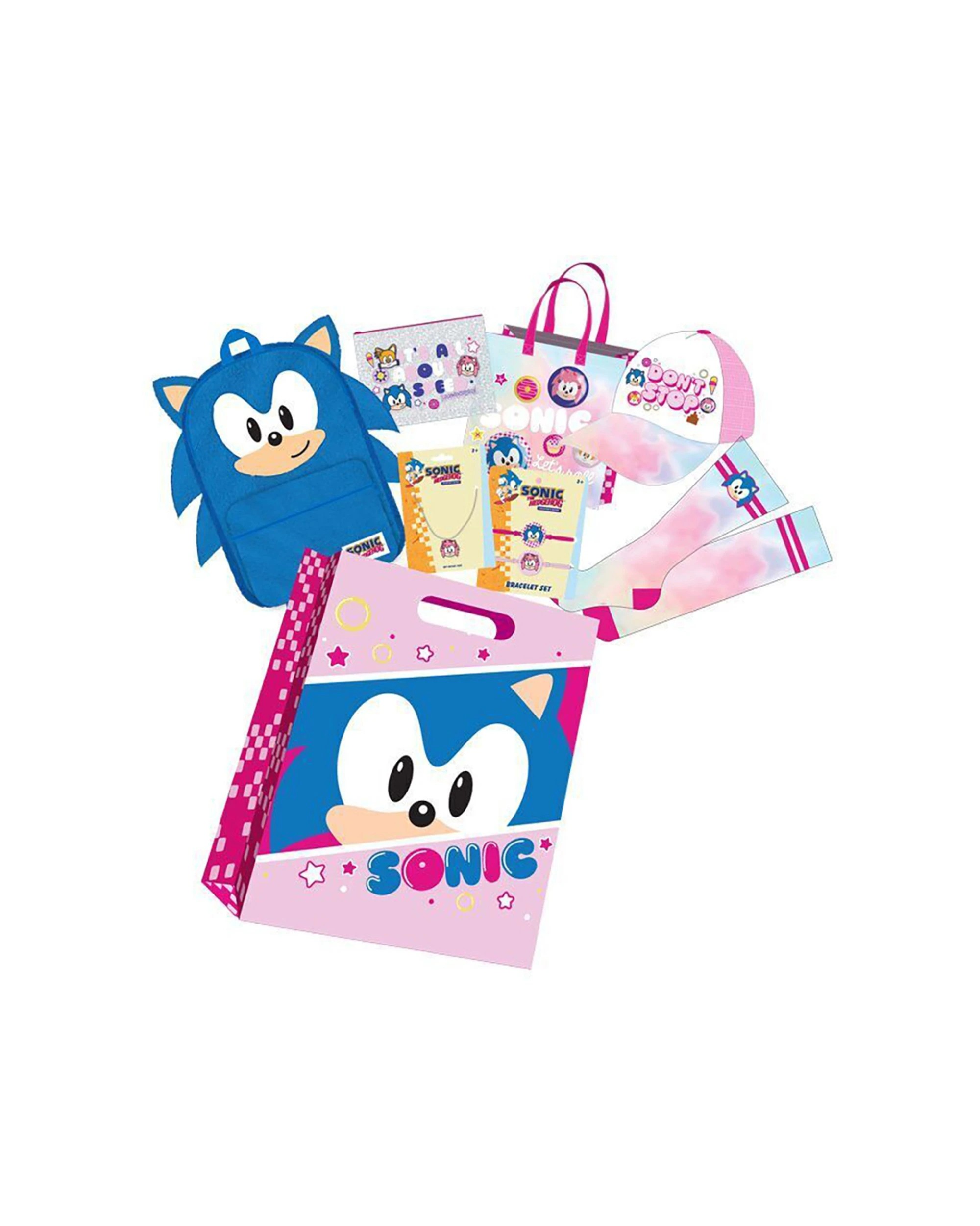 2 Sonic Girls Kids Showbag Backpack Bracelet Set Cap - Multi, 2 of 9