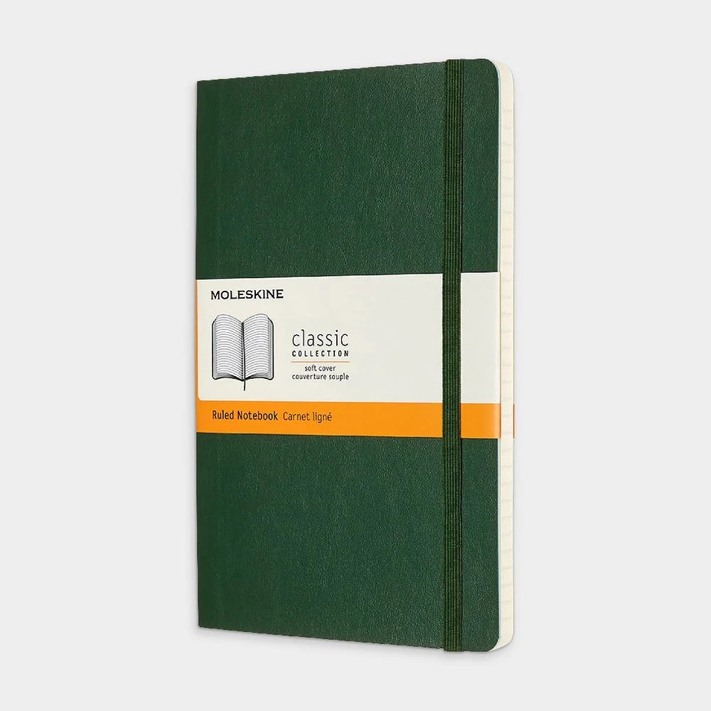 2 Moleskine Classic Soft Cover Ruled Notebook Myrtle Green, 2 of 9