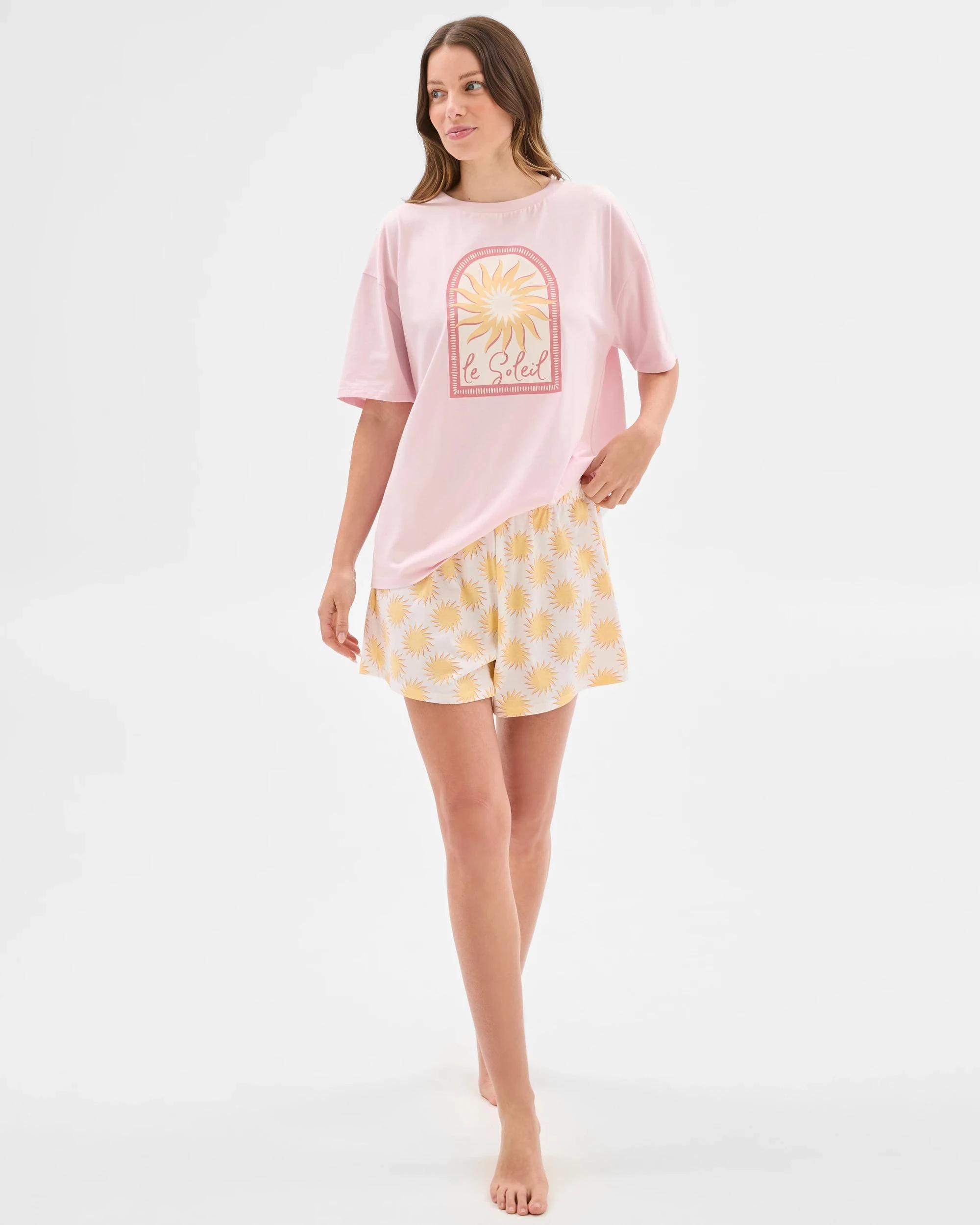 3 Target Australian Cotton T-Shirt and Shorts Pyjama Set LE SOLEIL, 3 of 7