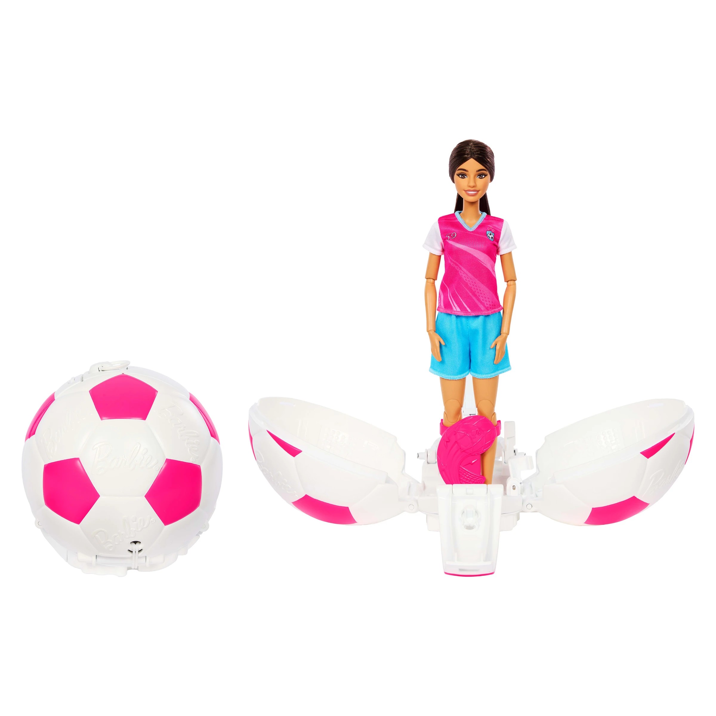 2 Barbie Team Barbie Roll & Reveal Soccer Player Doll and Accessories, 2 of 7