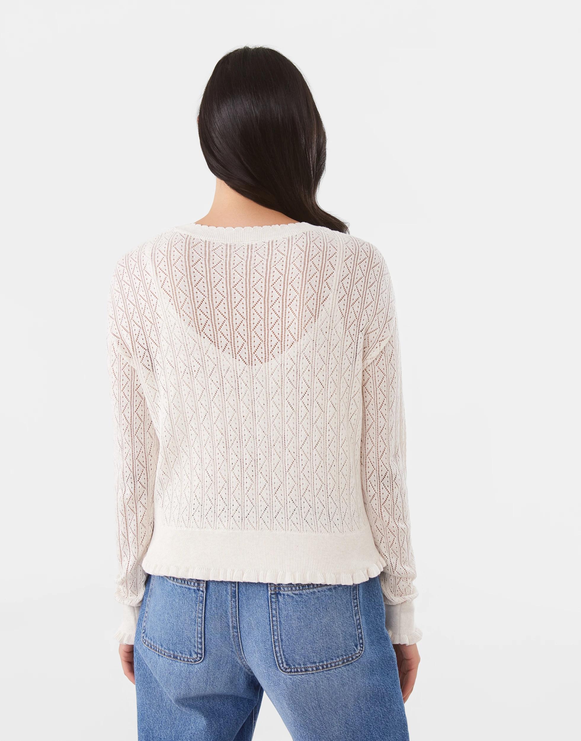 4 Pointelle Cardigan Cld White, 4 of 9