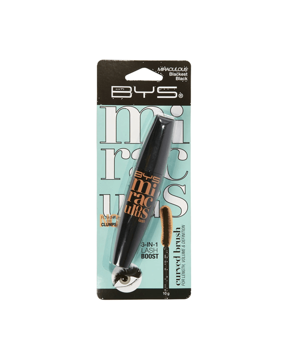 BYS Miraculous Lash Mascara - 10g, Blackest Black