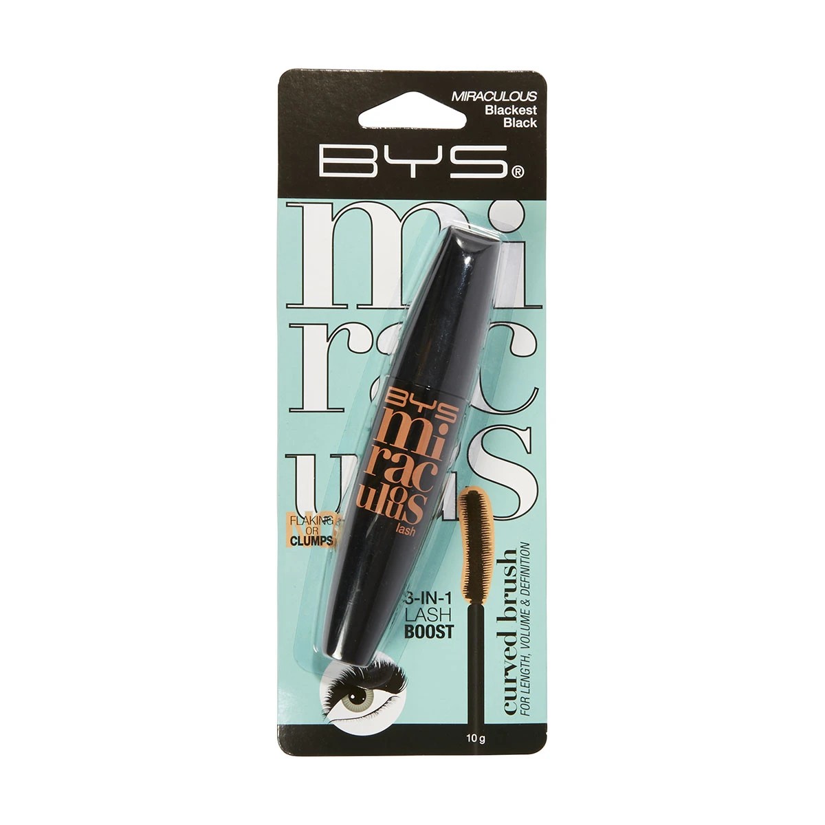 1 BYS Miraculous Lash Mascara - 10g, Blackest Black