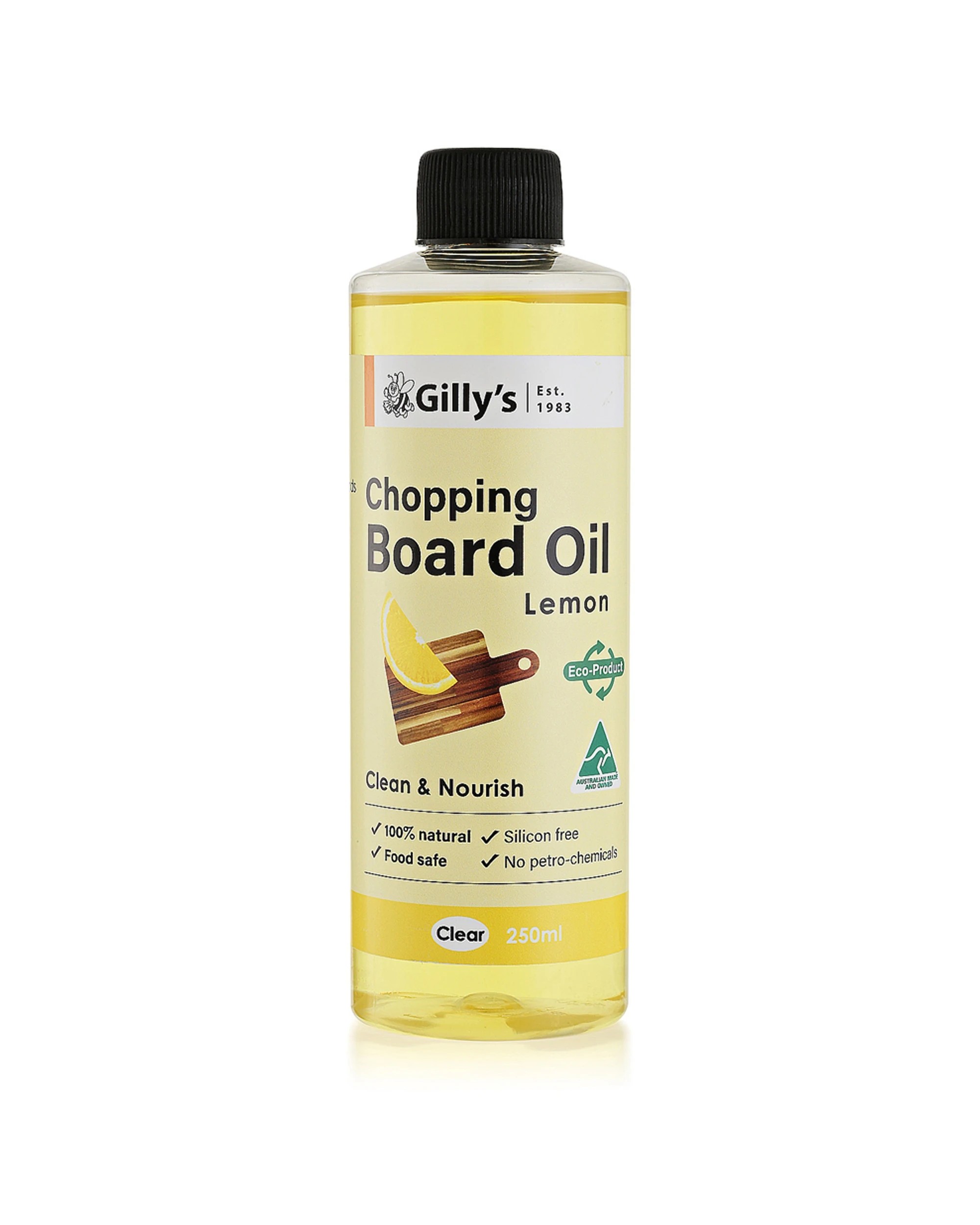 1 Gilly's Chopping Board Oil Food Safe Lemon Scented 250ml - Clear, 1 of 1