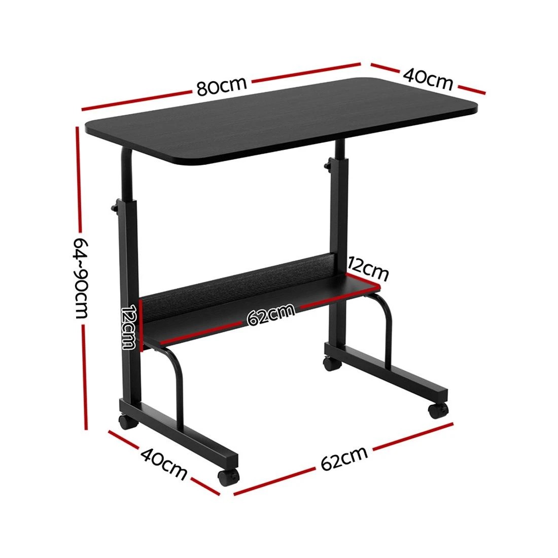 1 Artiss Laptop Desk Portable Sit Stand Desks Height Adjustable Workstation 80CM - Black, 1 of 4