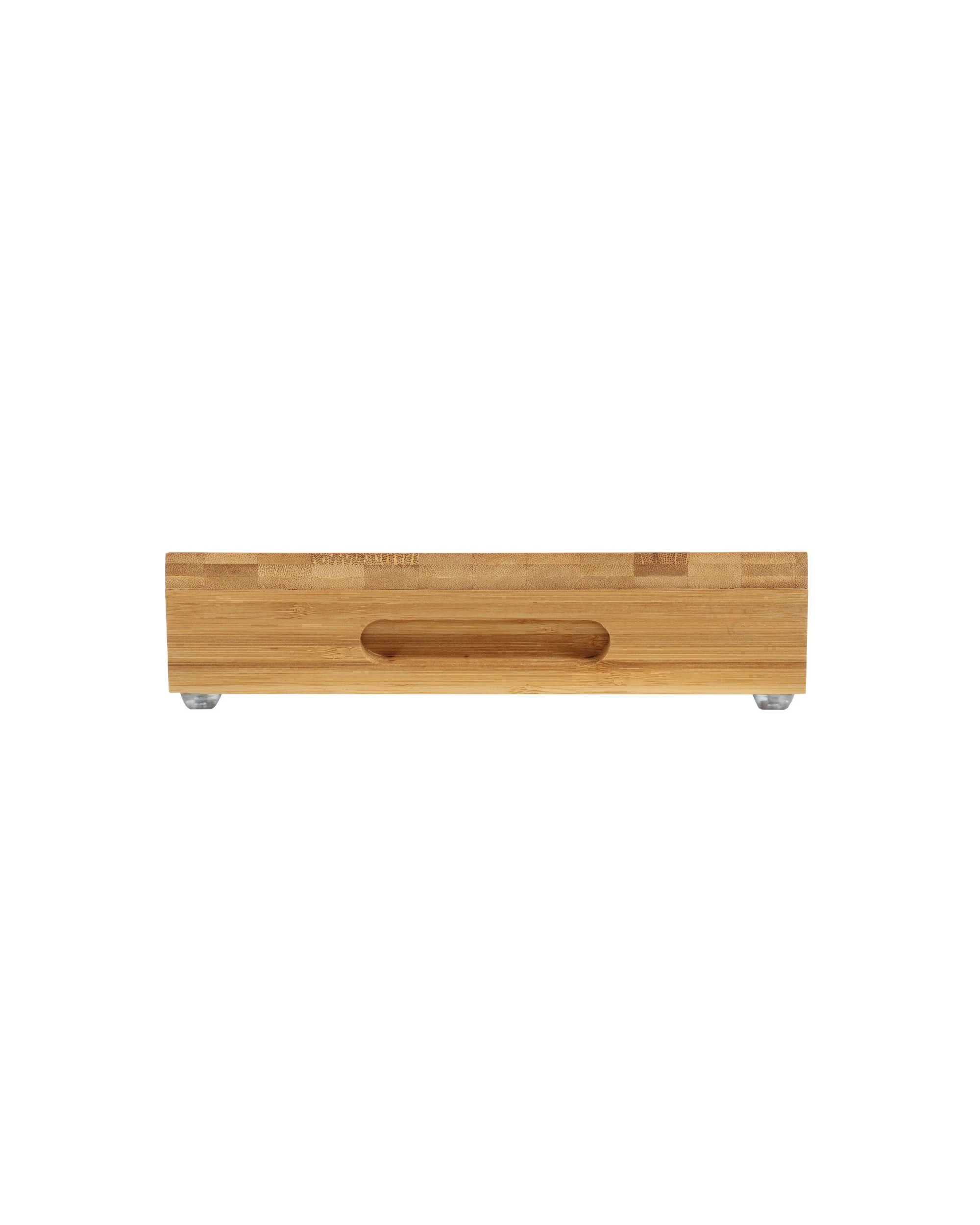 3 Gourmet Kitchen Bamboo Cutting Board With Stainless Steel Tray 39x27x6.5cm - Natural Brown, 3 of 6