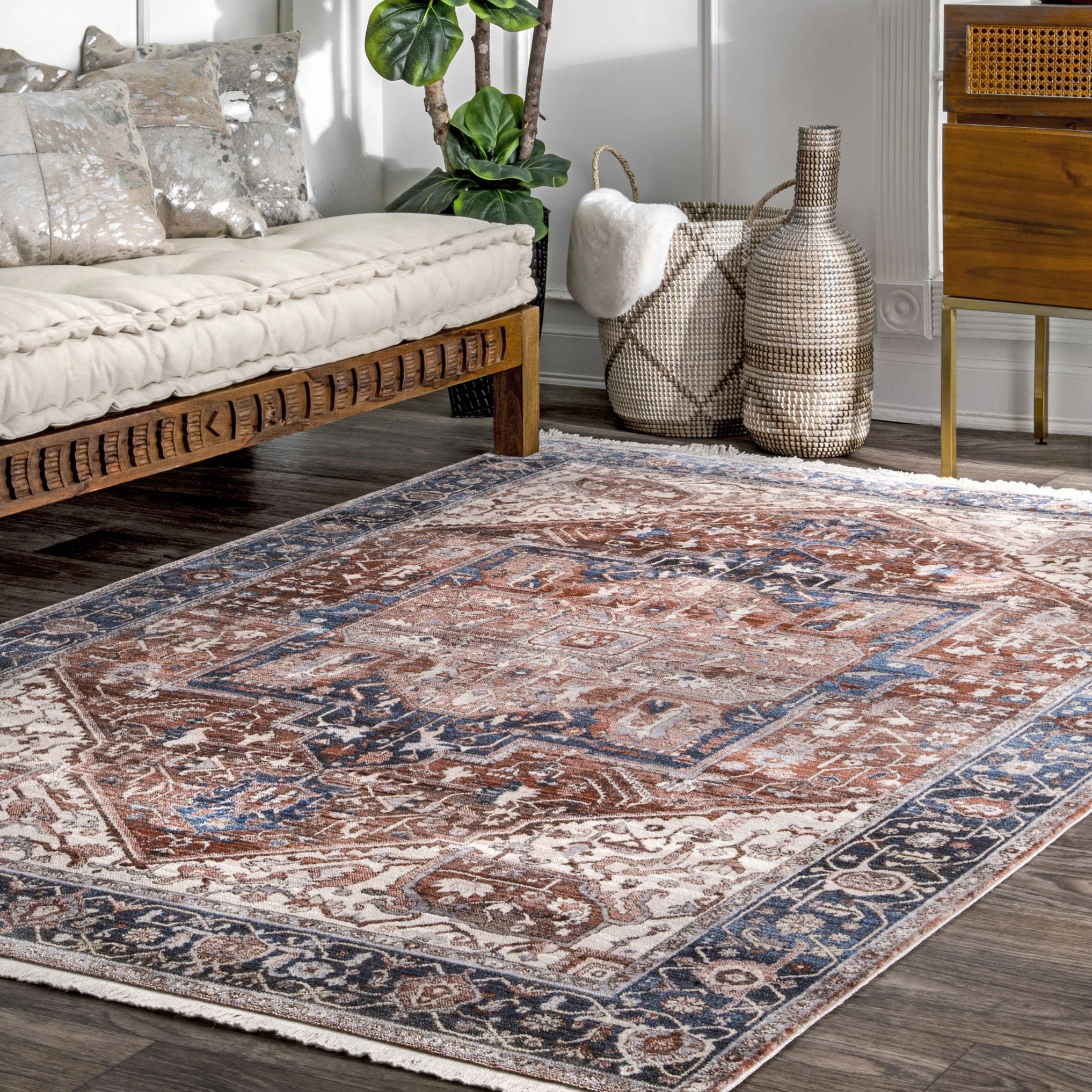 1 Common Ground Rugs Anatolia 290x200cm - Large Power Loomed Floor Rug - Brown, 1 of 8