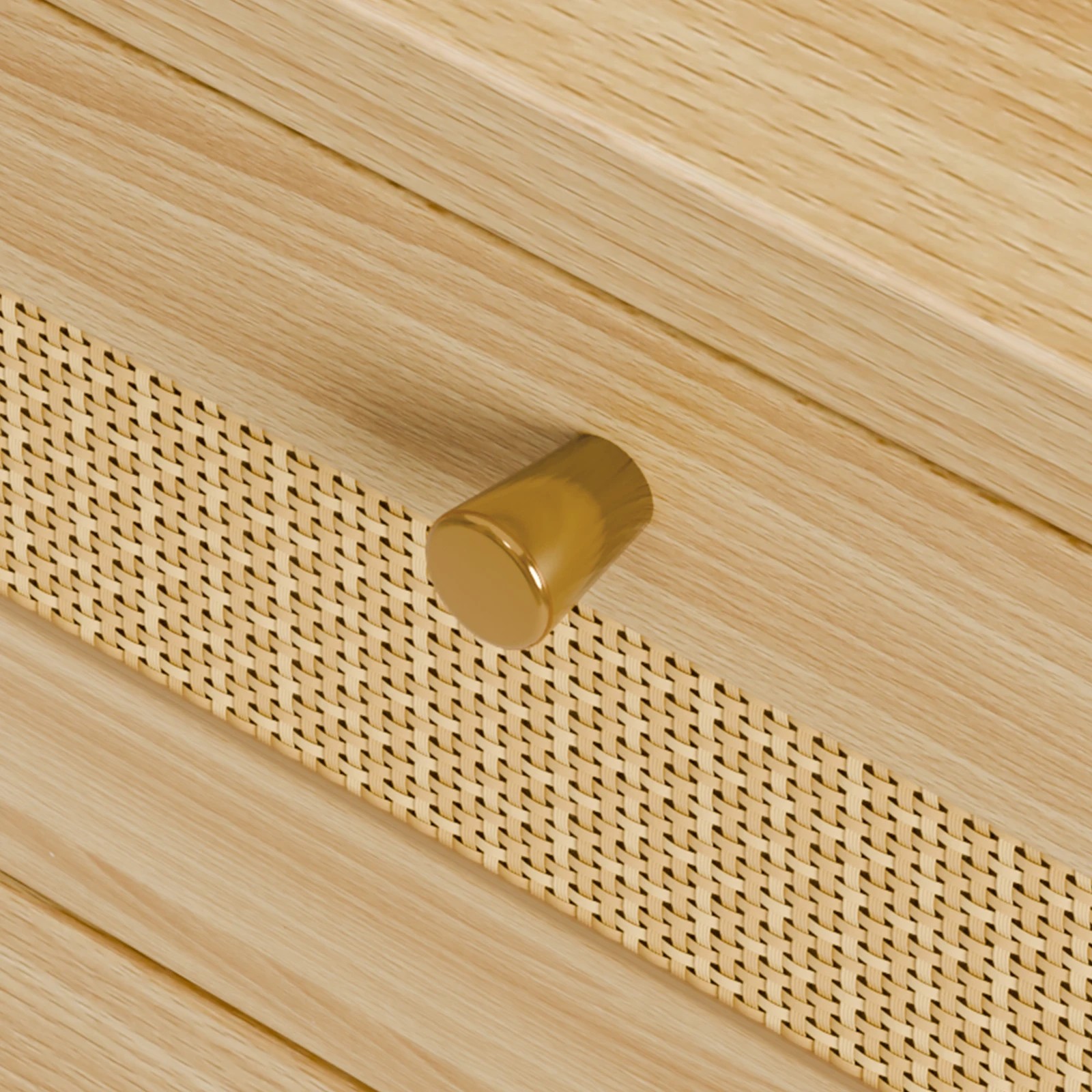 5 Alfordson 6 Chest of Drawers Rattan Storage Cabinet Dresser - Oak, 5 of 10