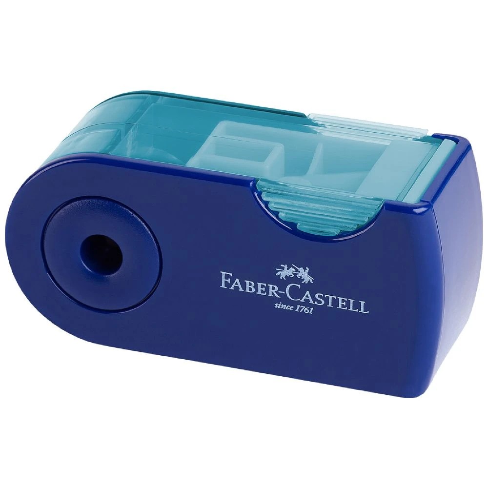 2 Faber-Castell 1 Hole Mini Sharpener with Sleeve Box Blue, 2 of 2
