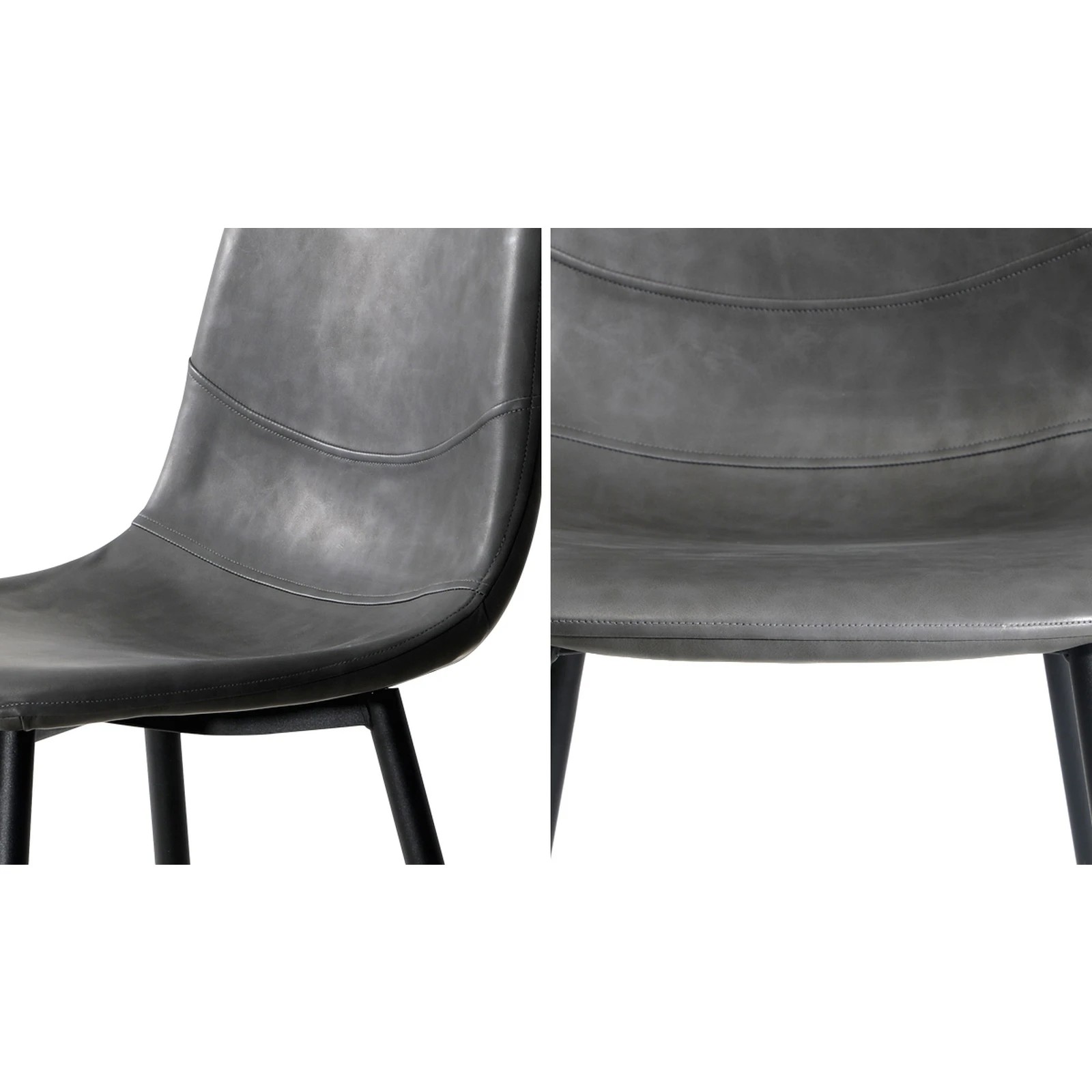 9 Oikiture 4x Dining Chairs Kitchen Accent Chair Lounge Room PU Leather - Grey, 9 of 9