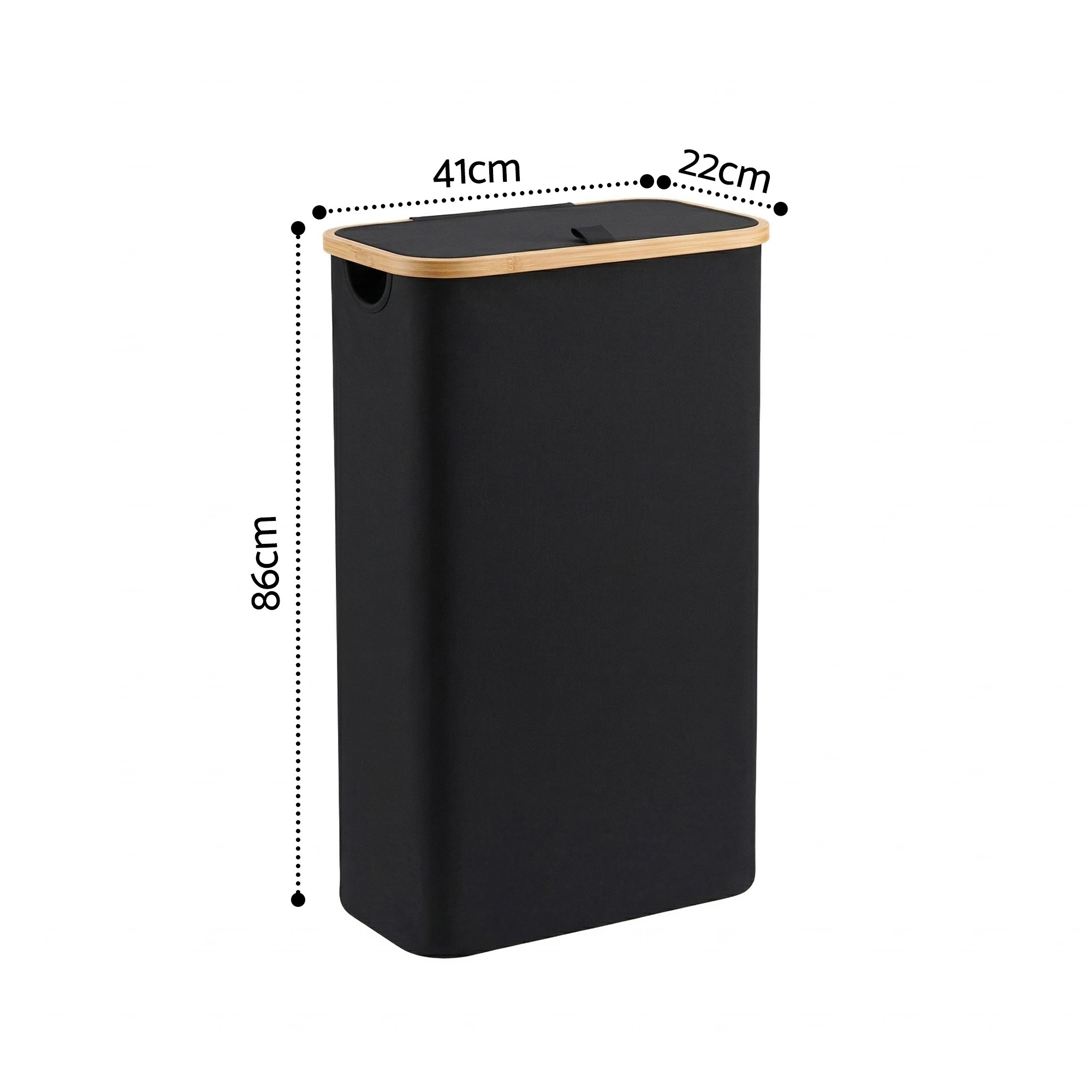 2 Artiss Laundry Basket with Removable Bag Foldable Clothes Hamper - Black, 2 of 9