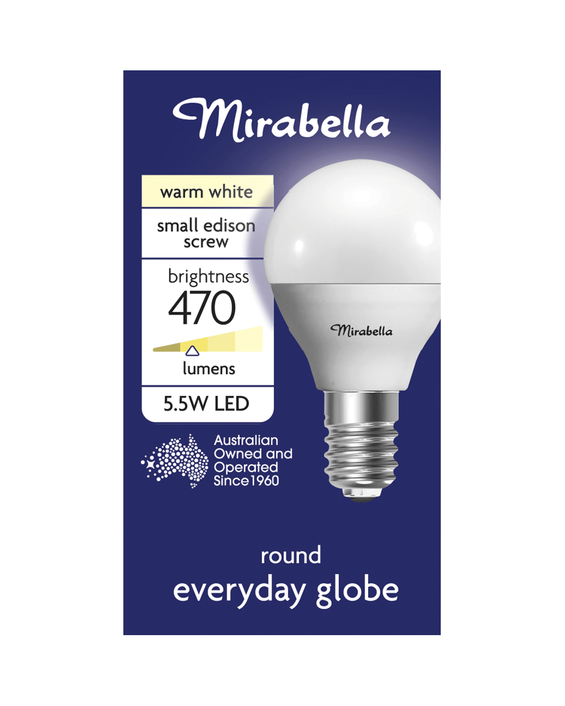 1 Mirabella E14 5.5W LED Warm White Round Bulb, 1 of 6
