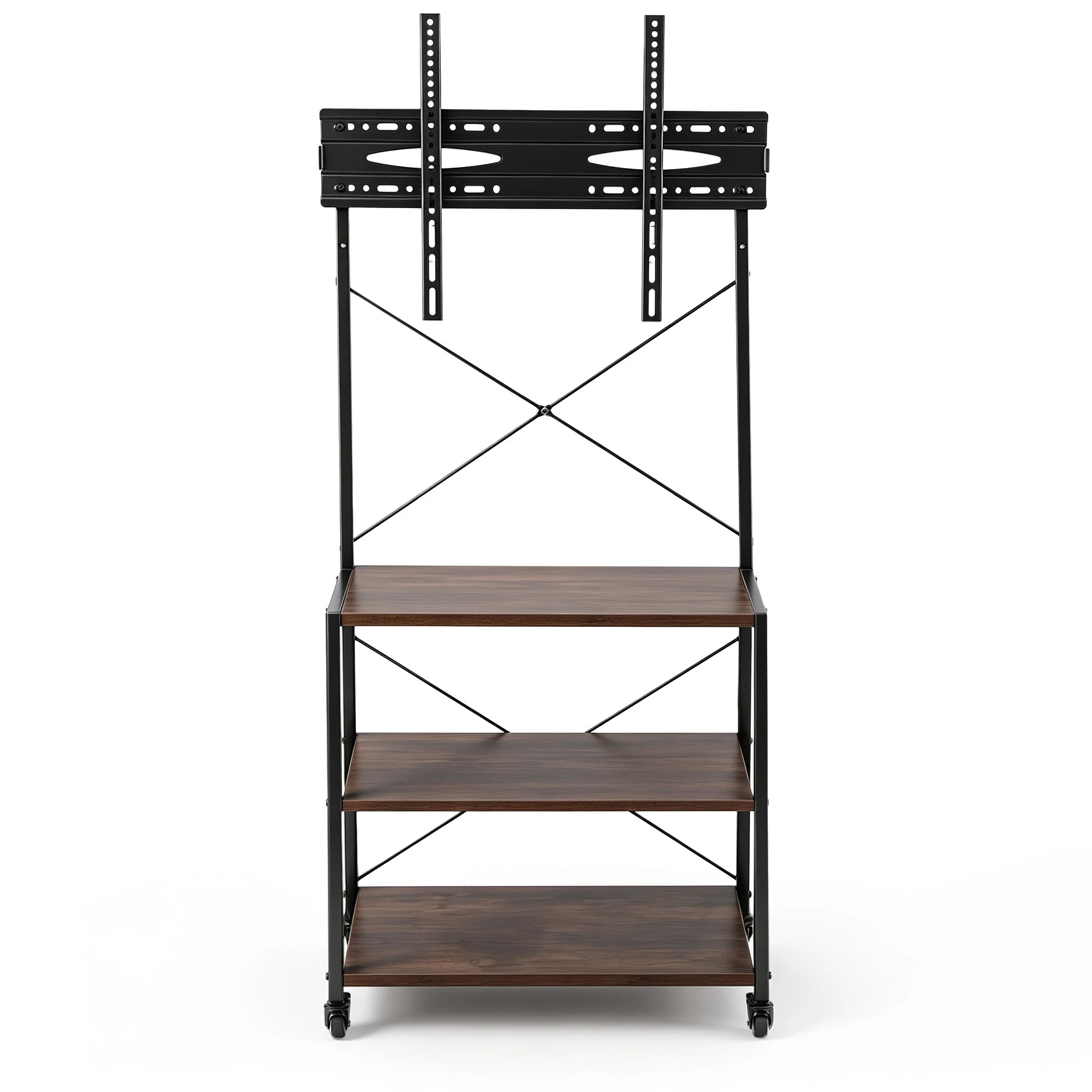 4 Artiss Mobile TV Stand 32-65 Inch TVs Mount 50kg with Wheels Adjustable Feet MDF - Black, 4 of 10