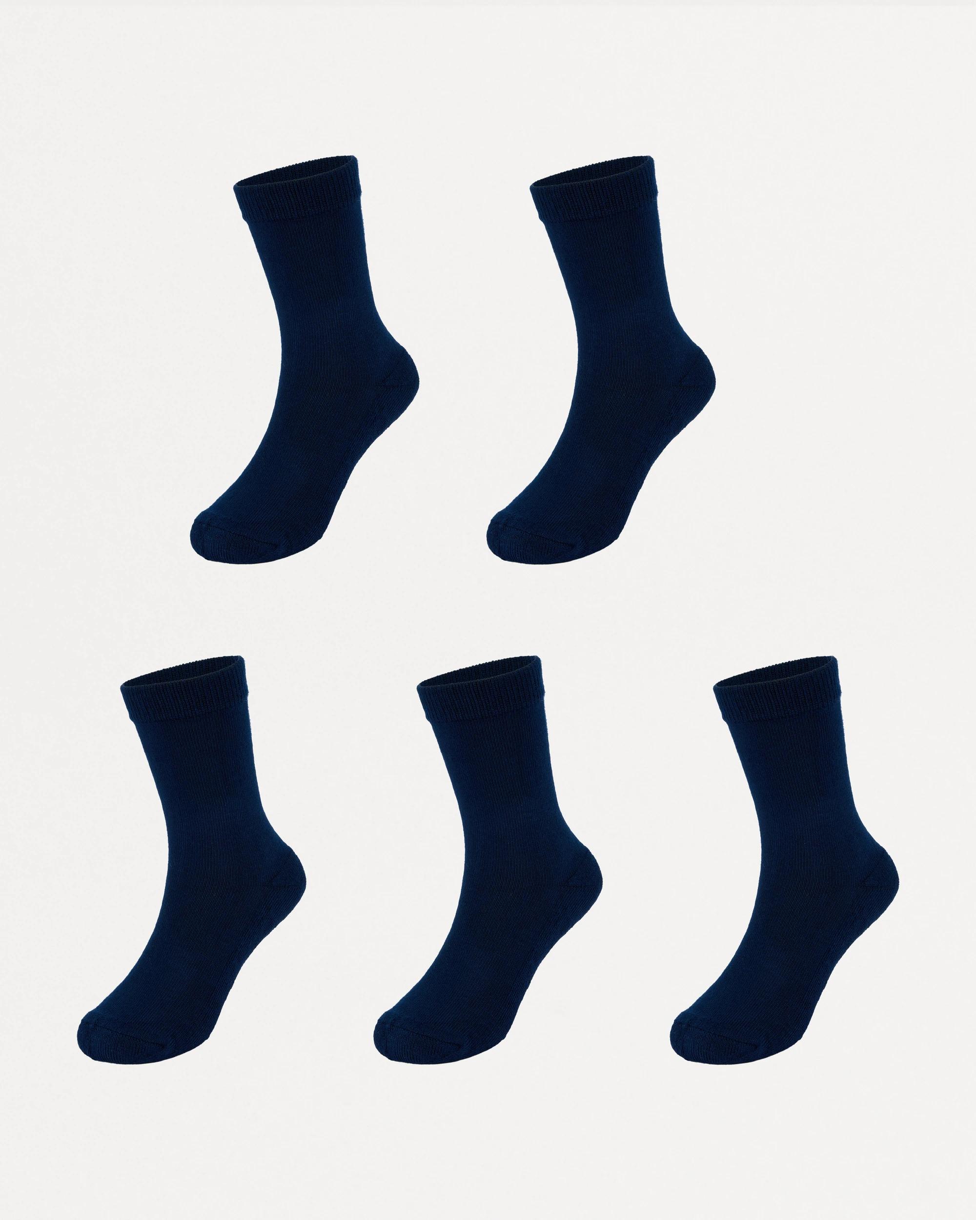 1 5 Pack Bamboo School Crew Socks Dress Navy, 1 of 3