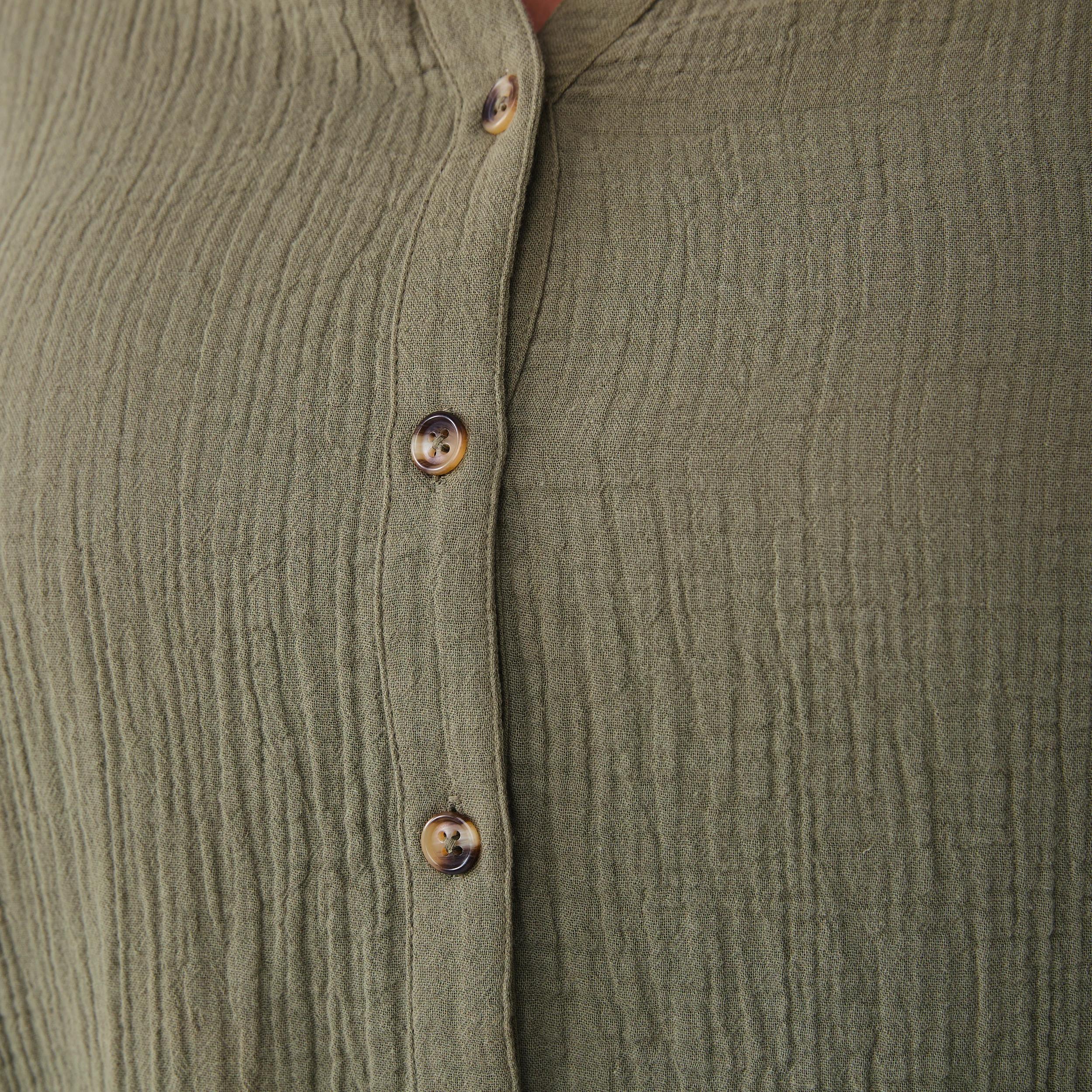6 Curve Short Sleeve Double Cloth Shirt BURNT OLIVE, 6 of 6