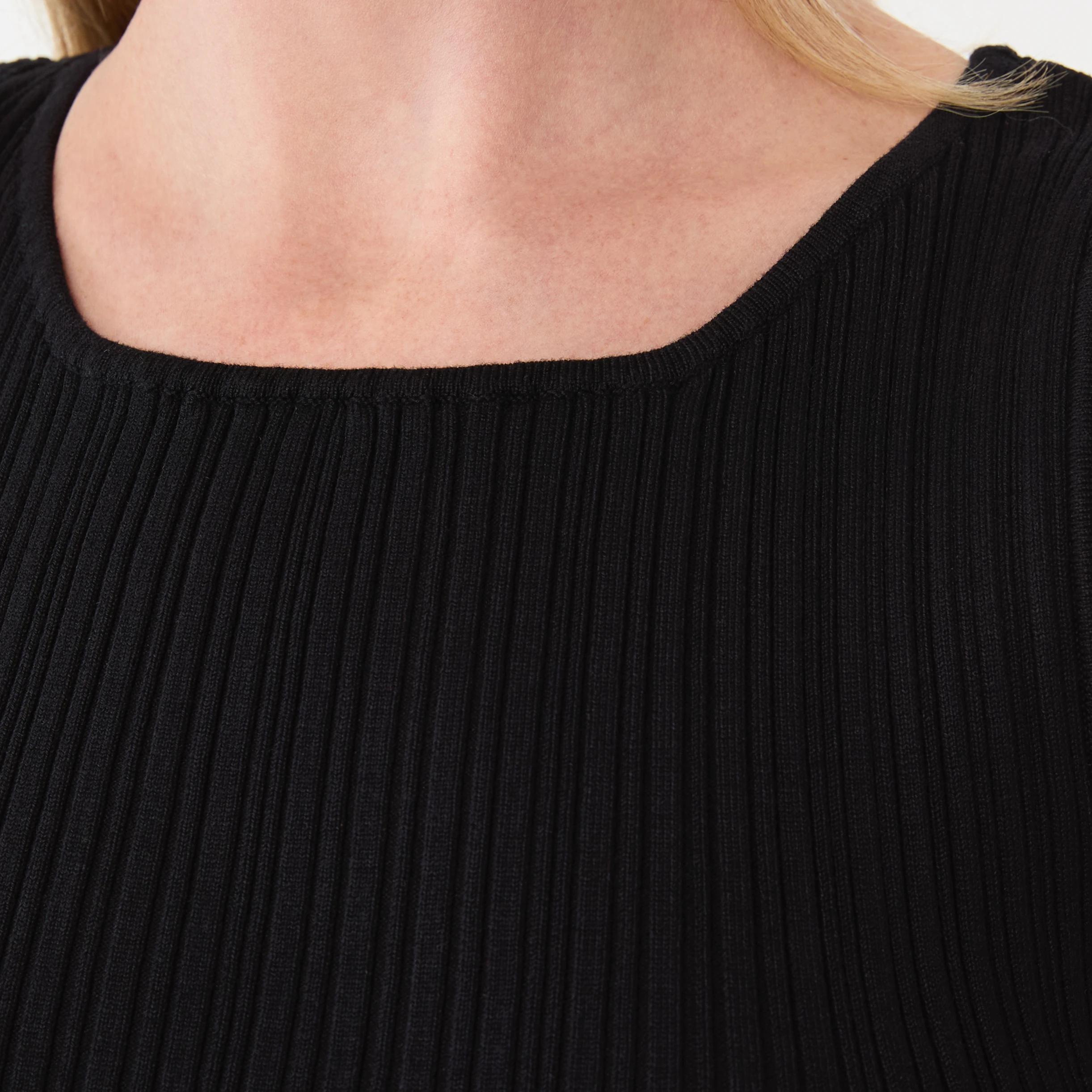 5 Sleeveless Variegated Rib Tank Black, 5 of 6