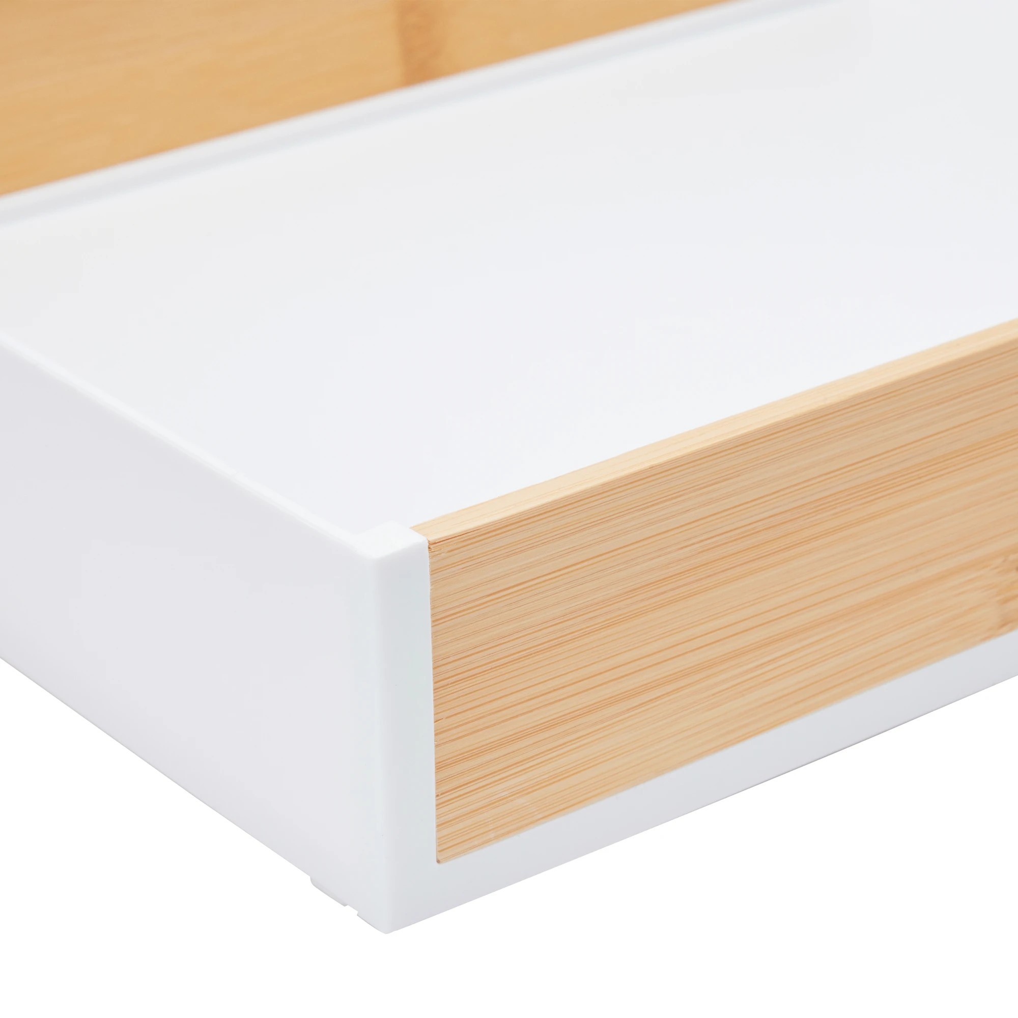 6 Bamboo and Plastic Desk Tray - White, 6 of 7