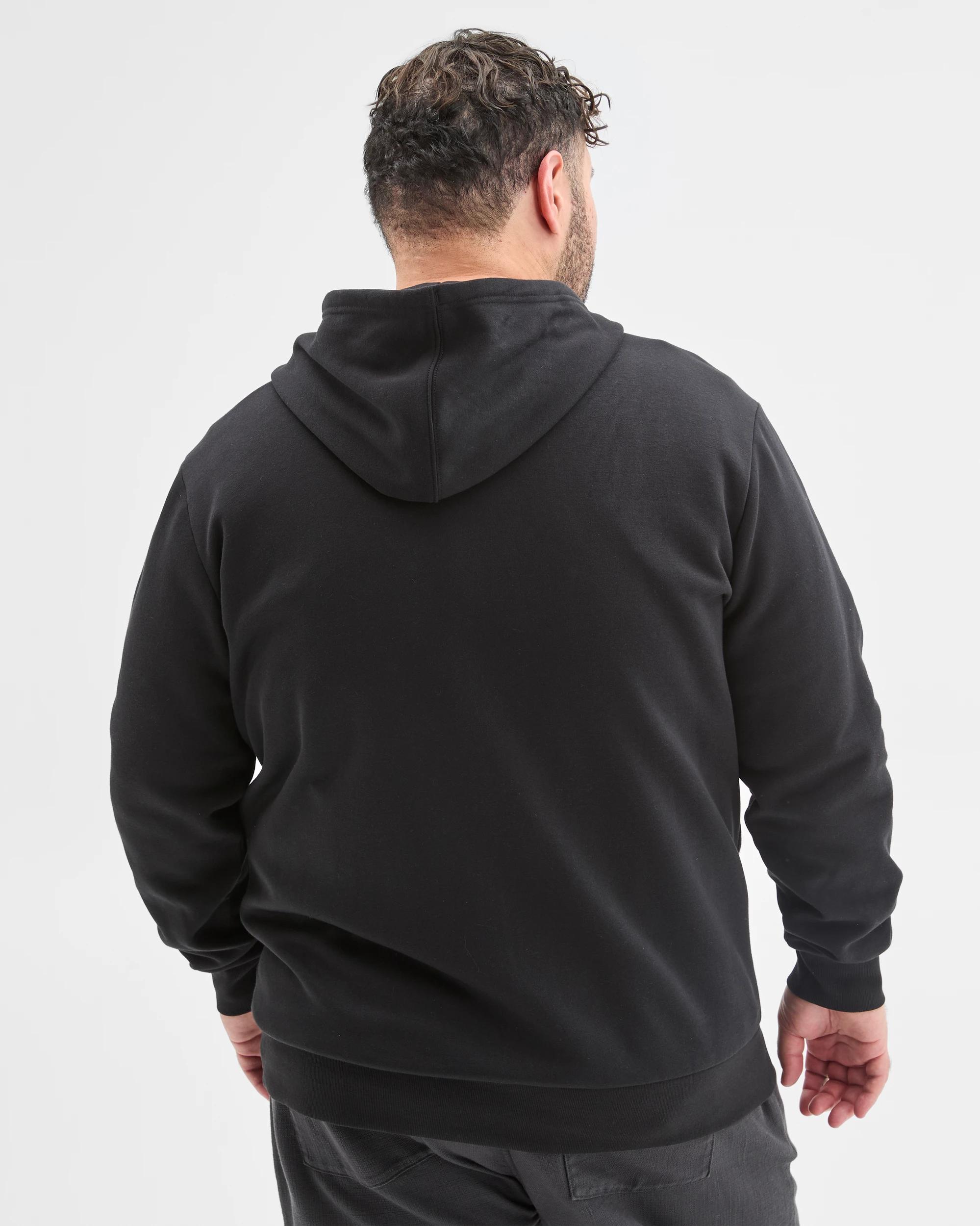 3 Target Man Plus Plus Size Core Australian Cotton Blend Zip Thru Hoodie BLACK, 3 of 6